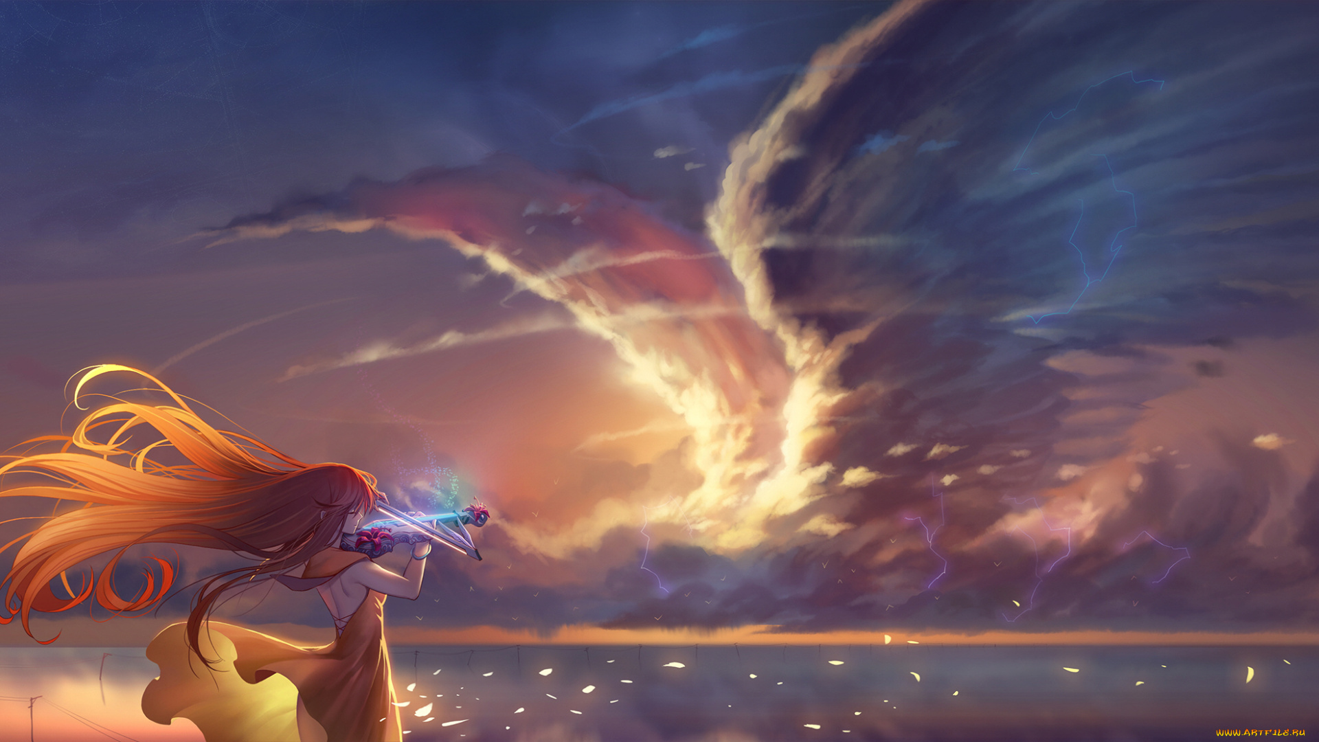 аниме, музыка, девушка