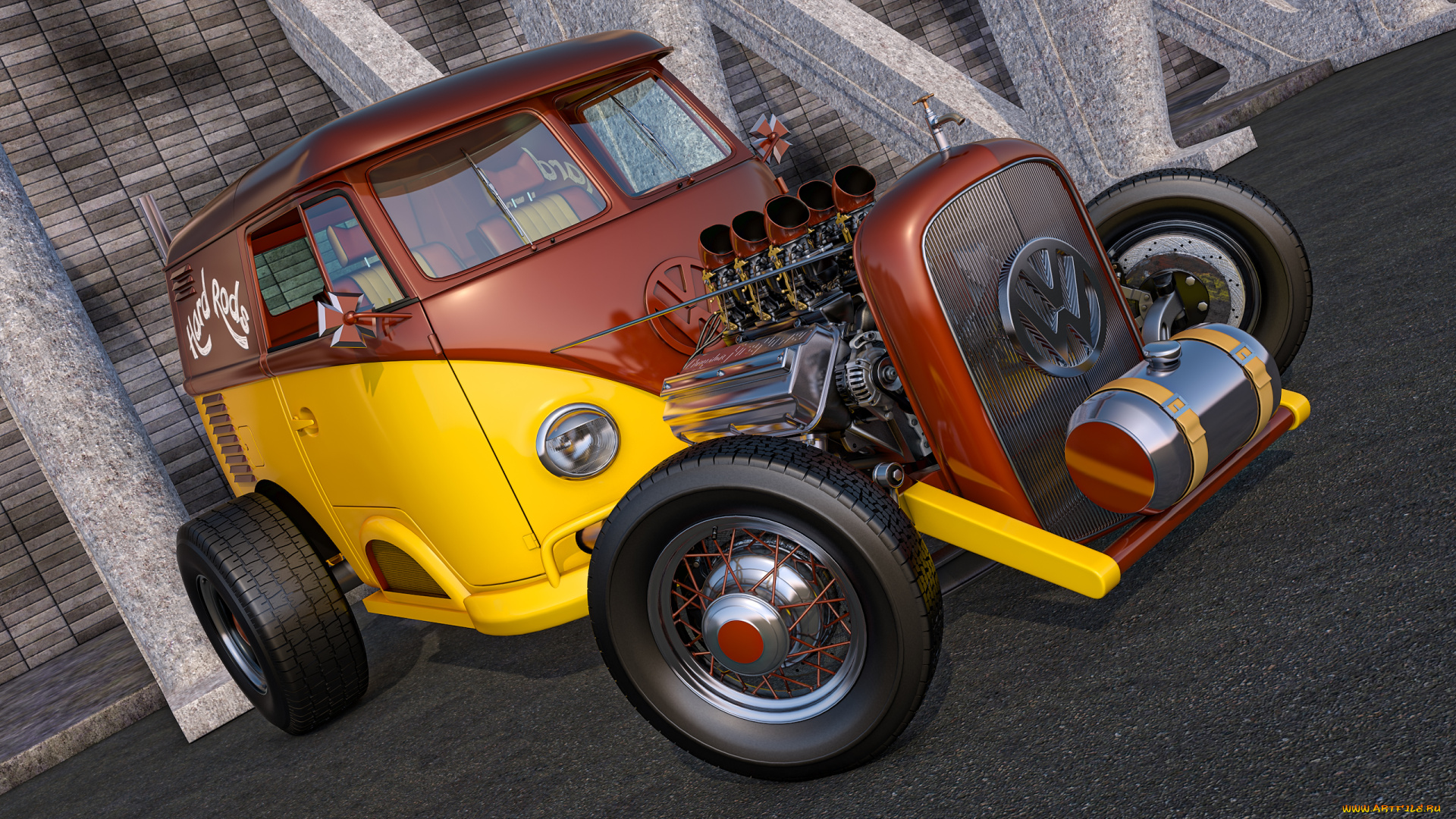 автомобили, 3д, фон, автомобиль