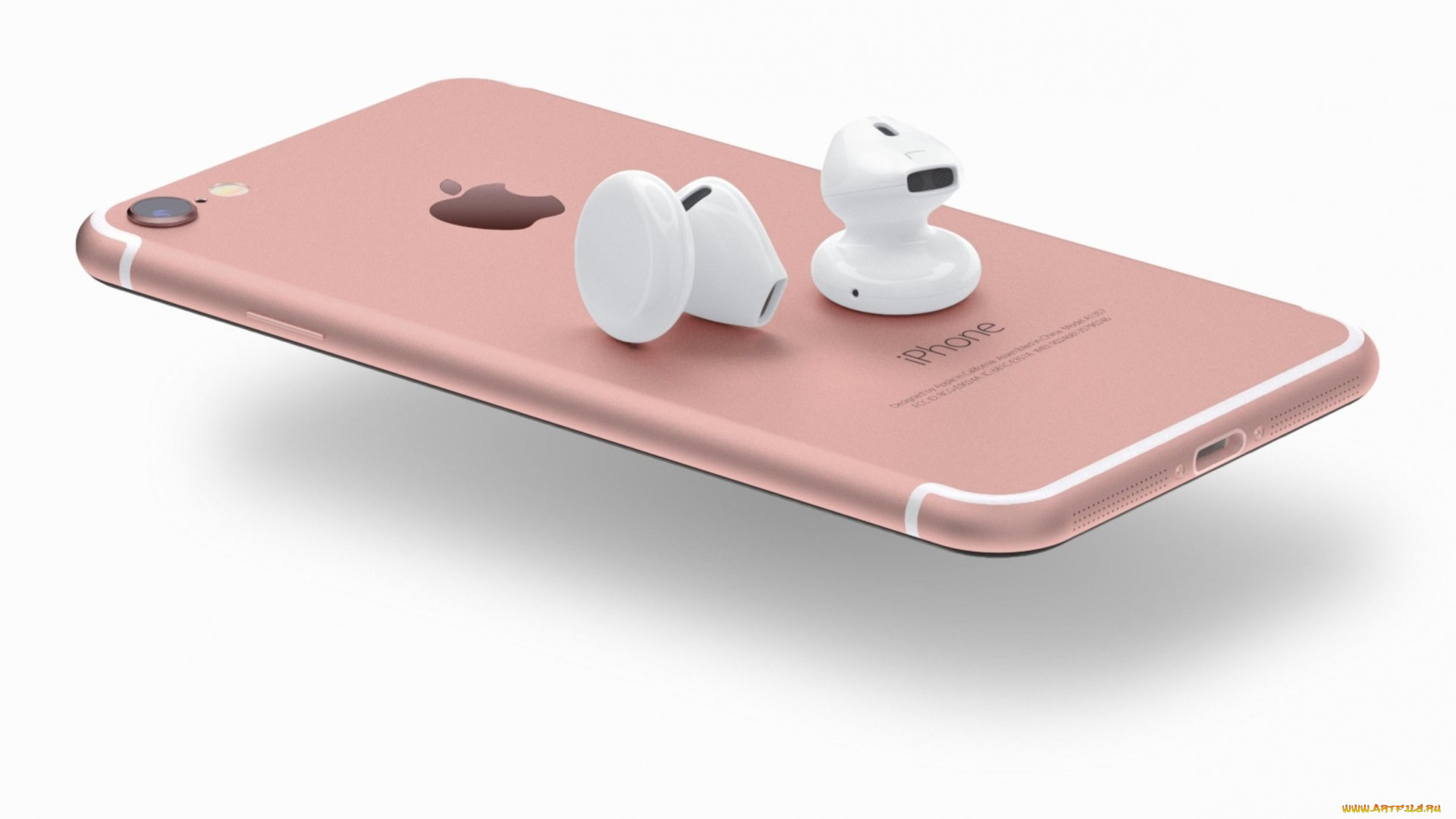 бренды, iphone, 7, cell, phone, headset, wireless, airpods, smartphone, pink, smartphones, technology, logo, high, tech