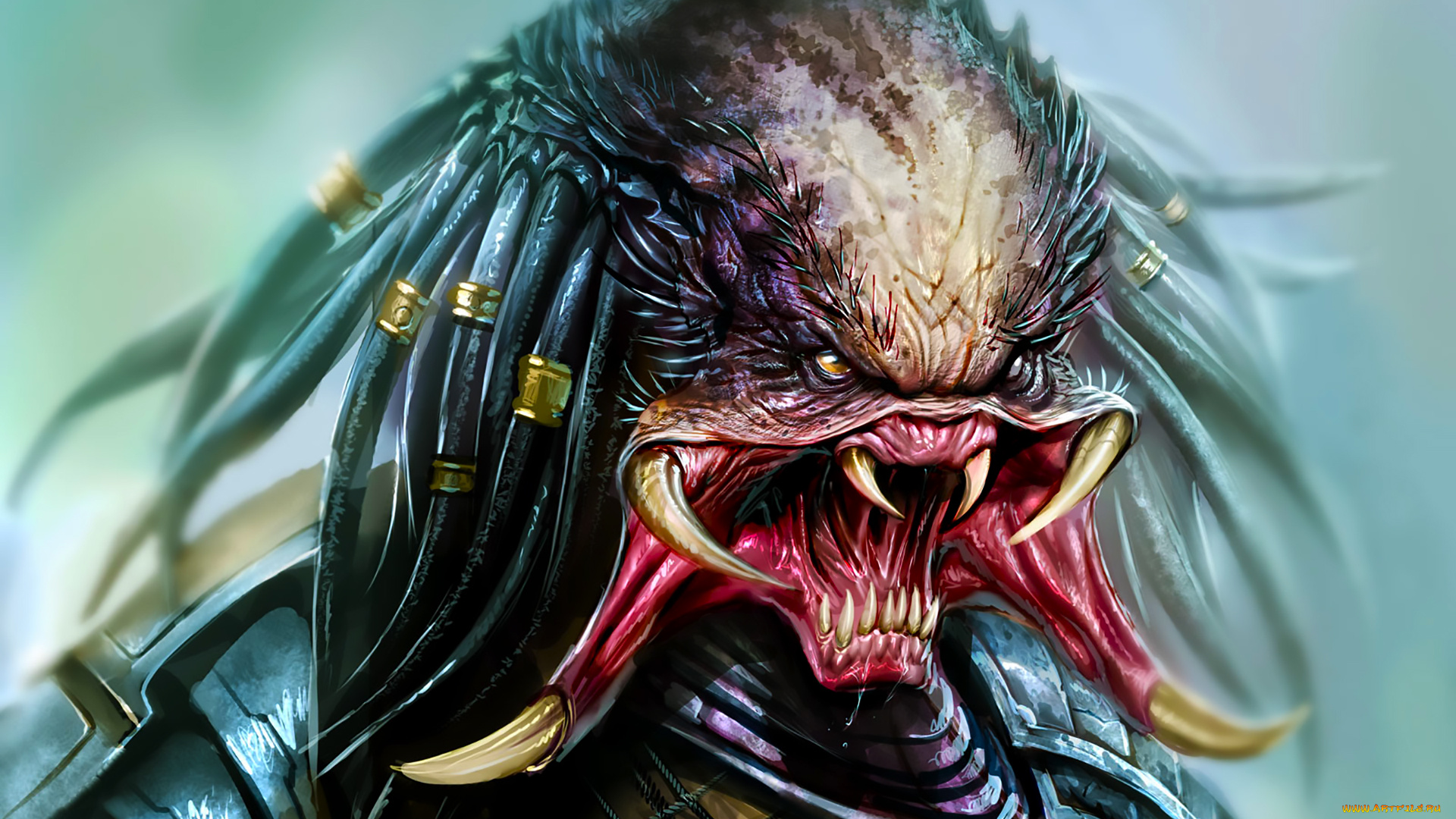 фэнтези, ангелы, хищник, взгляд, клыки