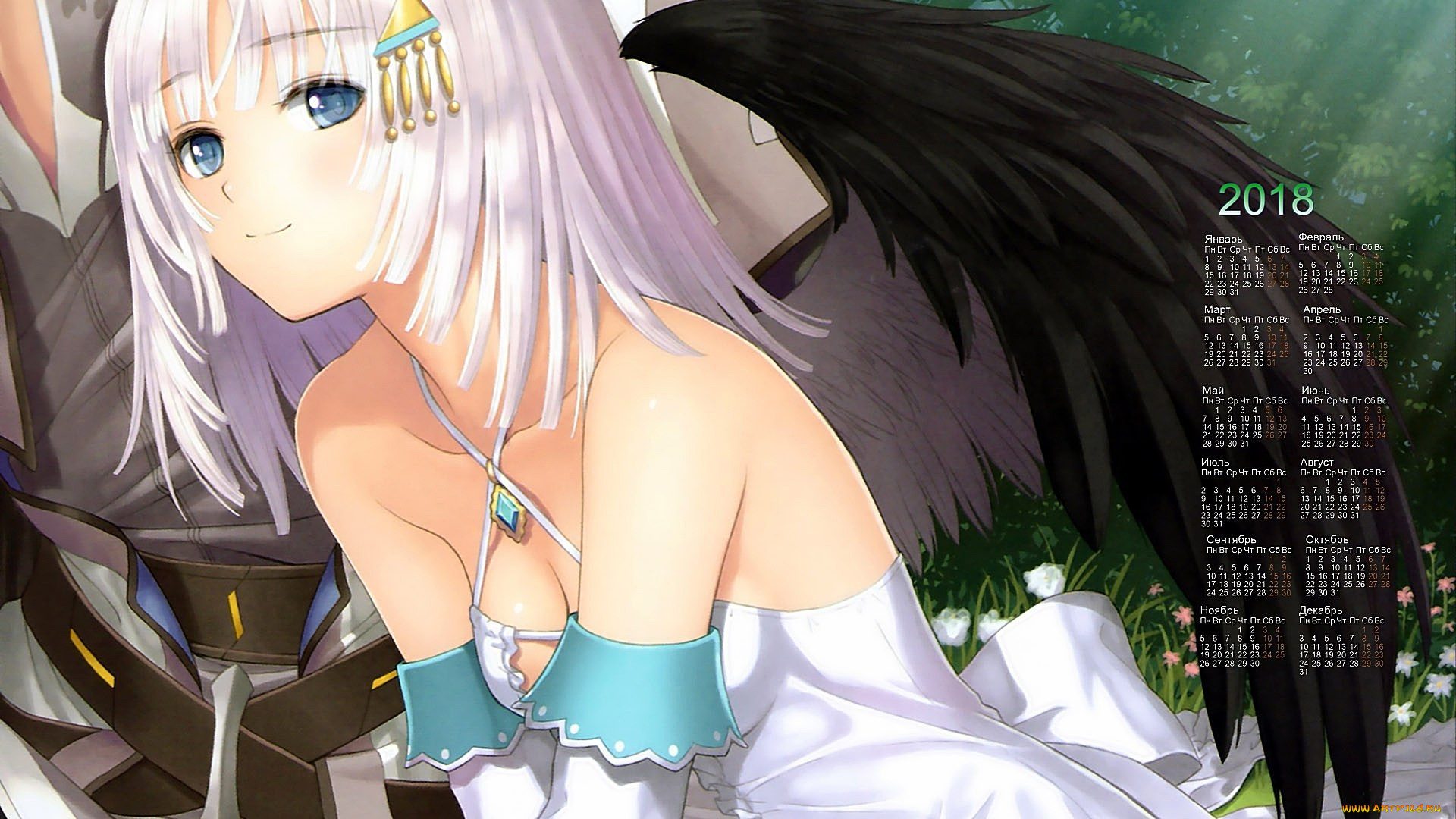 календари, аниме, украшения, девушка