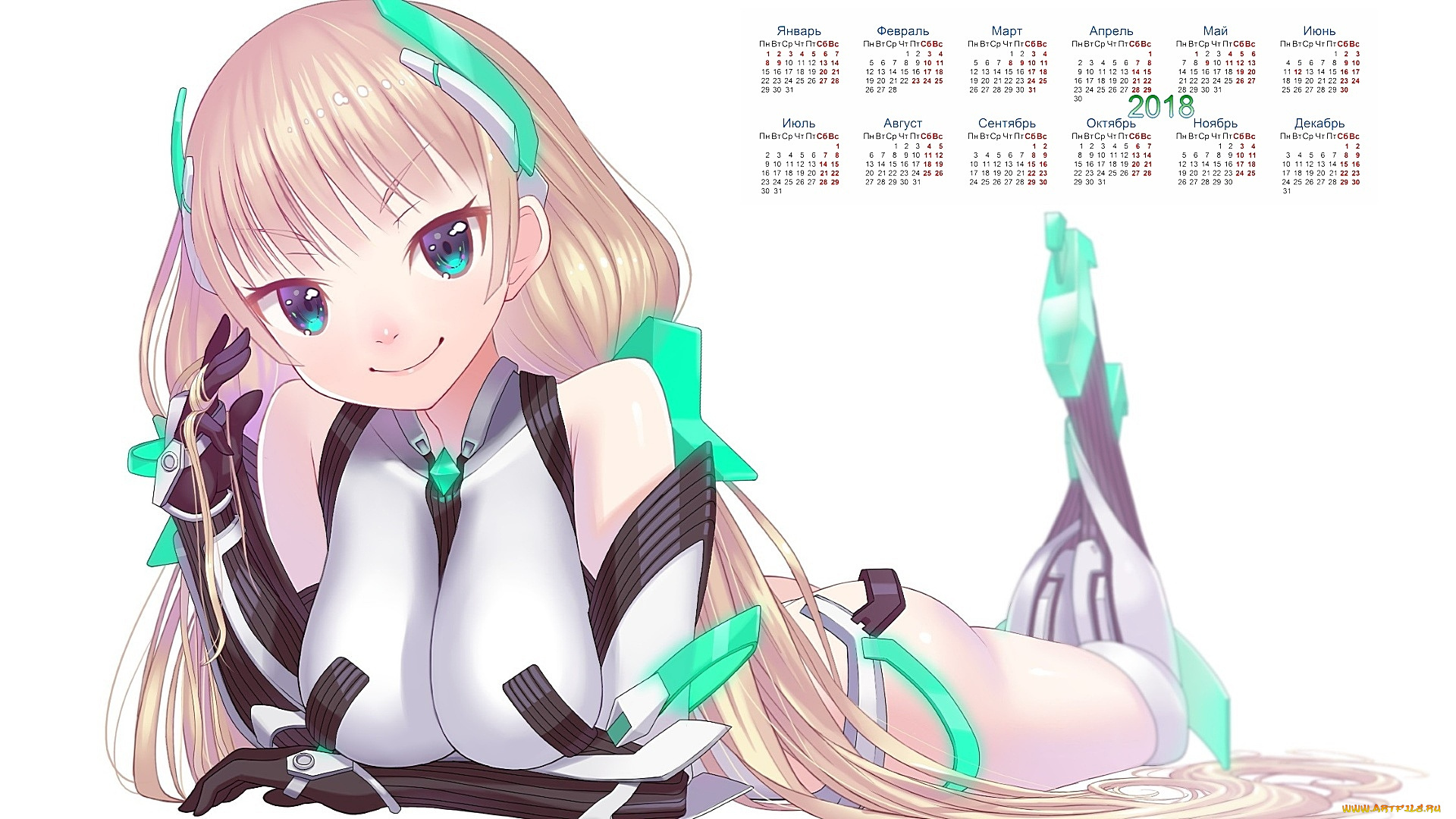 календари, аниме, улыбка, девушка