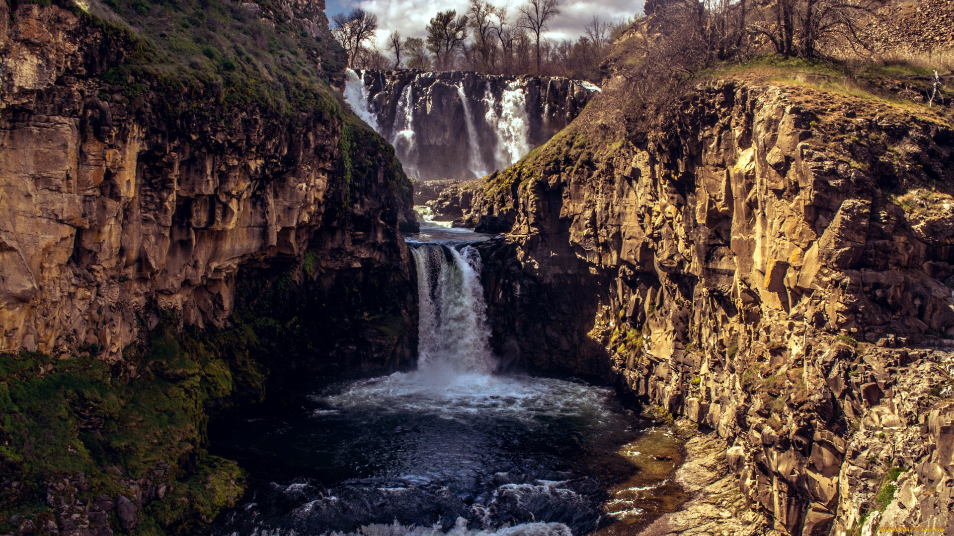 природа, водопады, каскад, поток, вода