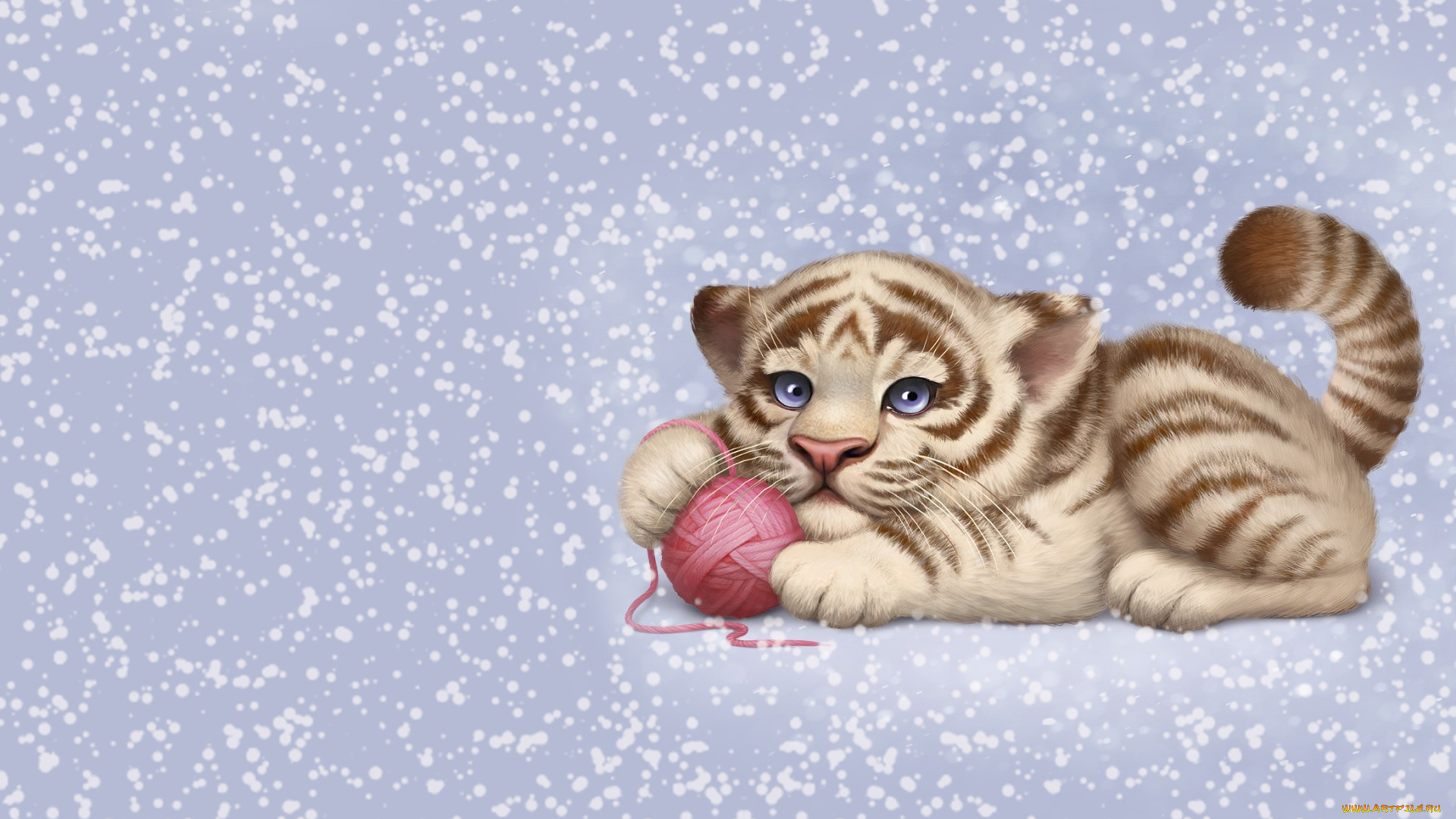 рисованное, животные, , тигры, котёнок, клубок, aleksandra, chelysheva, animals, тигрушка, детская, игра