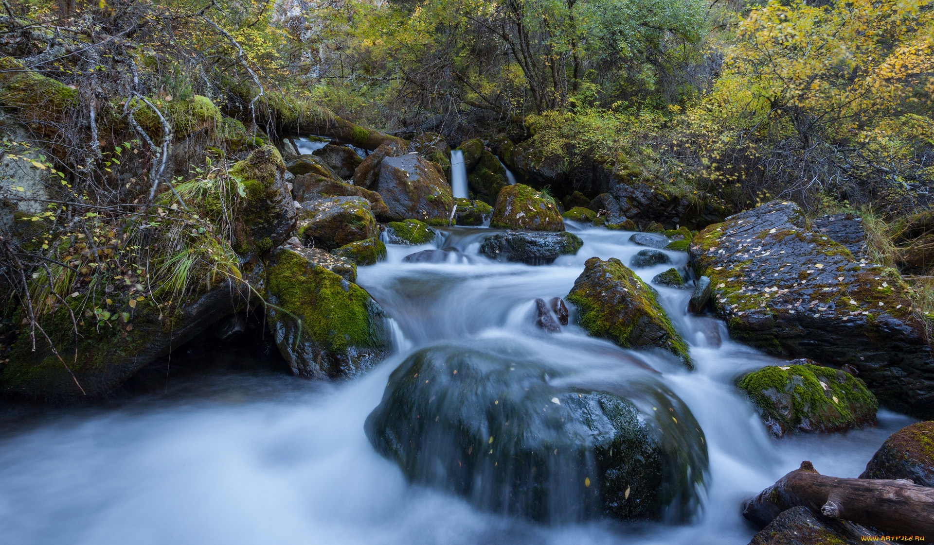 природа, реки, озера, скалы, лес, бурная, река, водопад
