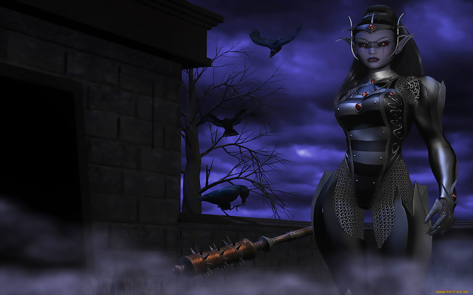 3д, графика, фантазия, , fantasy, красивая, взгляд, воин