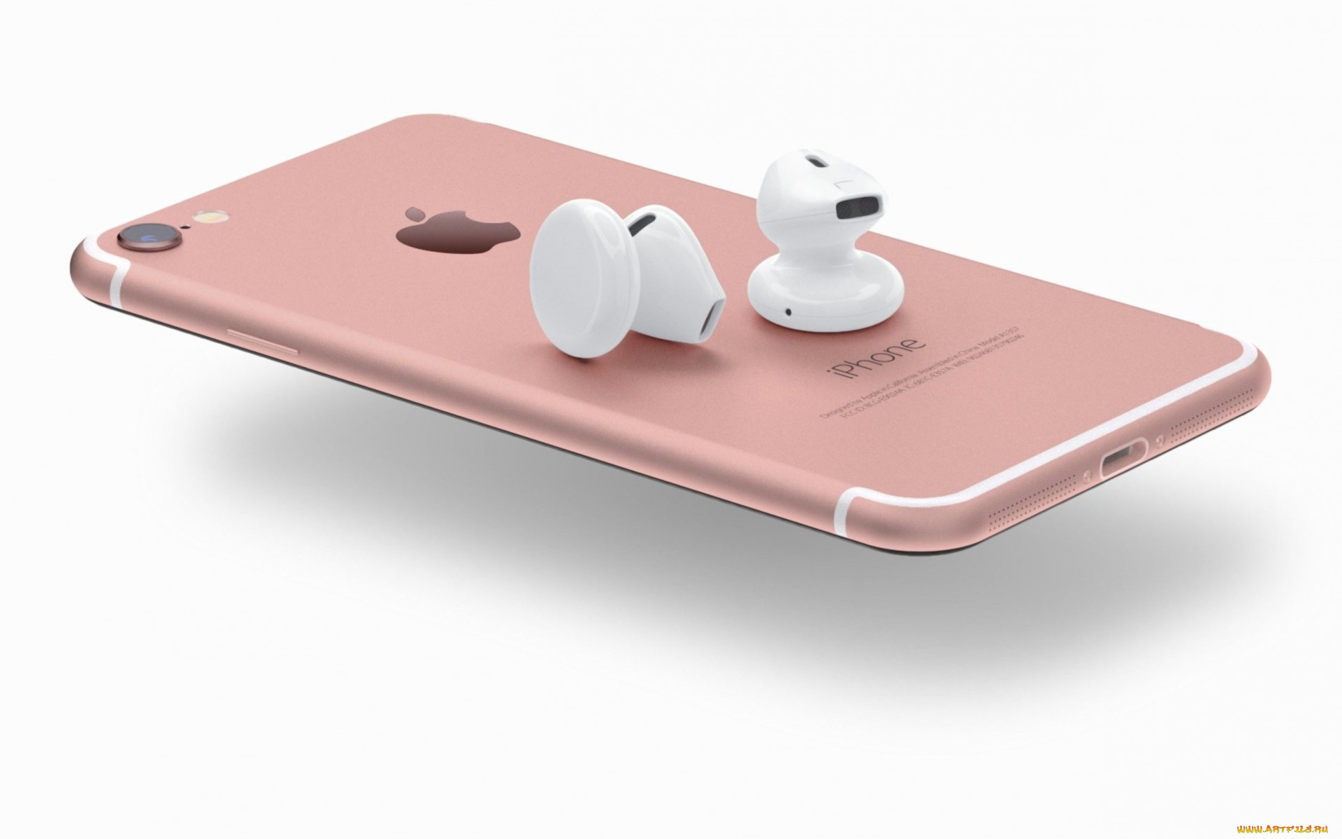 бренды, iphone, 7, cell, phone, headset, wireless, airpods, smartphone, pink, smartphones, technology, logo, high, tech