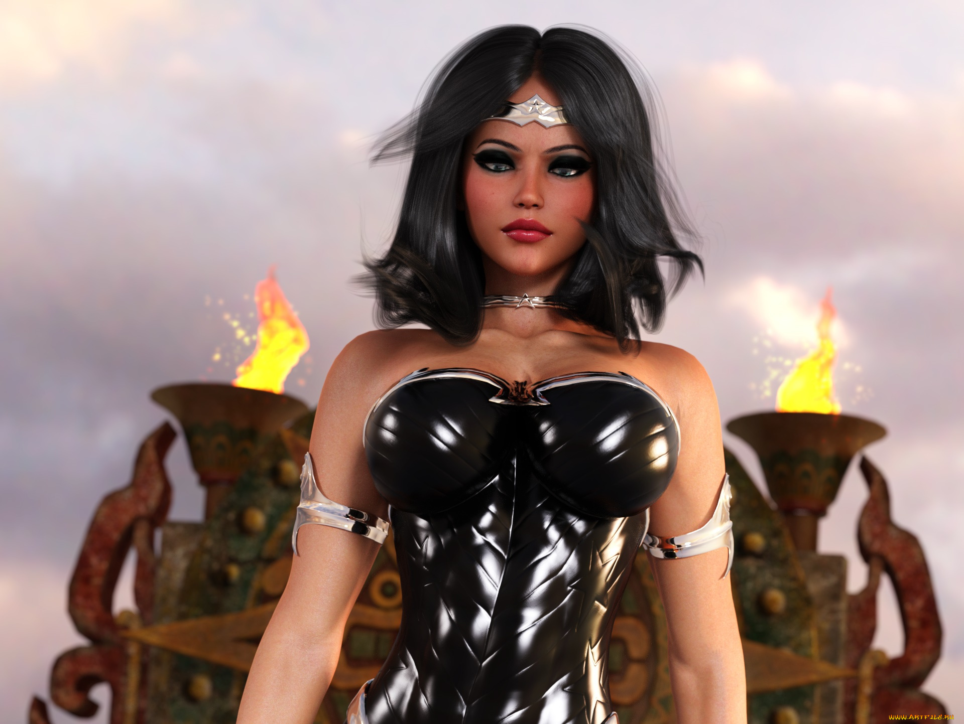 3д, графика, люди, , people, девушка, взгляд, фон