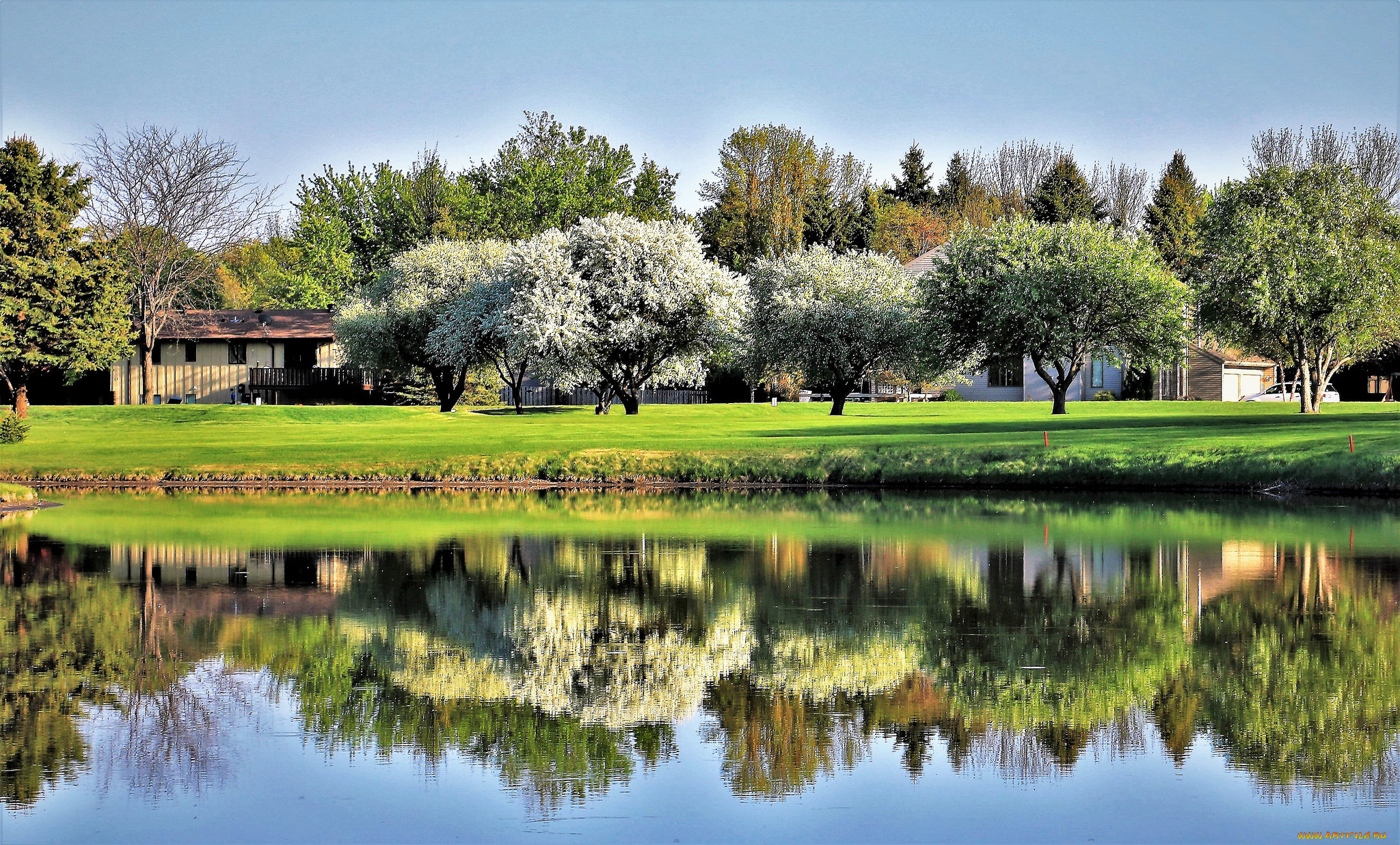 города, -, пейзажи, озеро