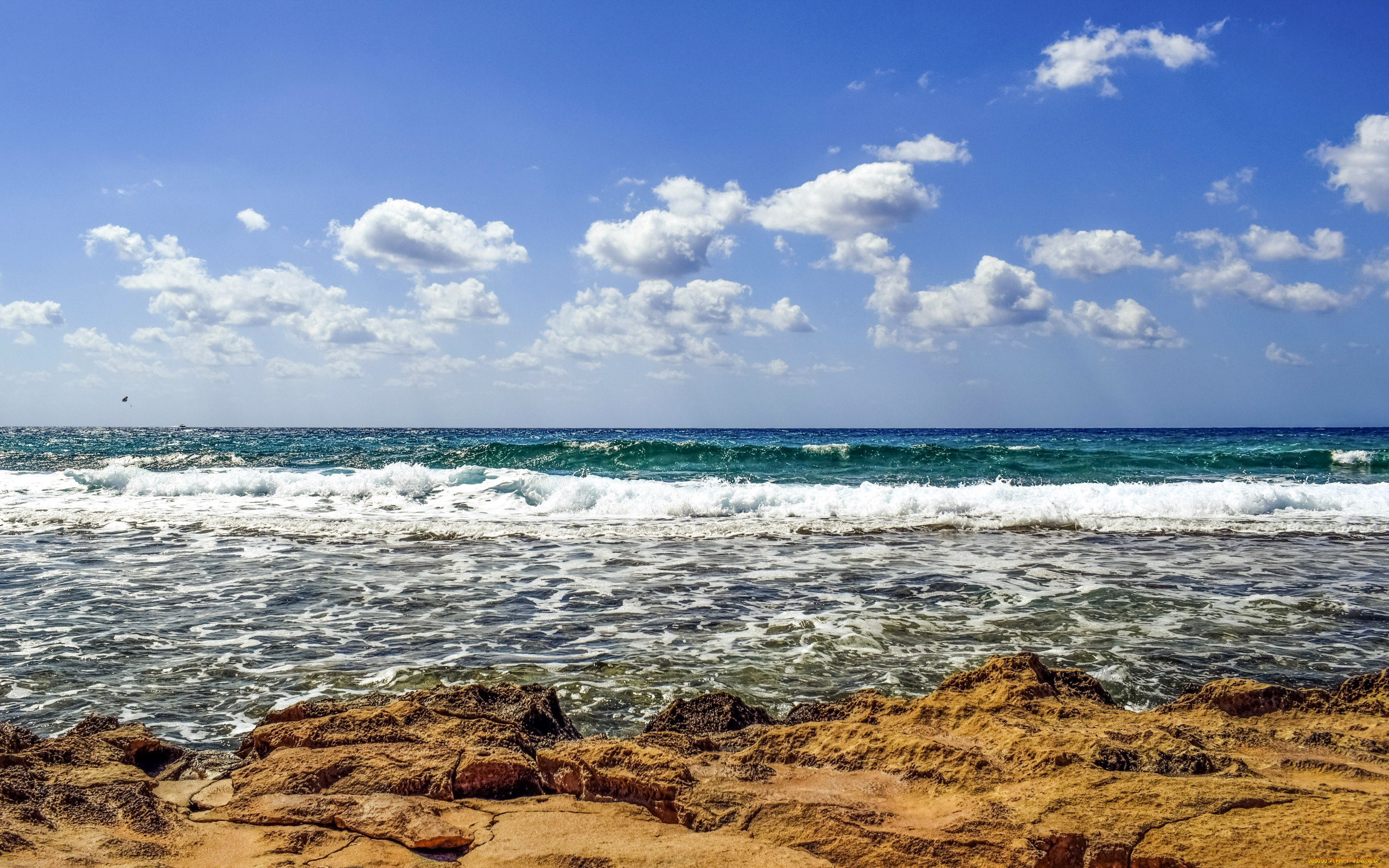 природа, побережье, облака, волны, море