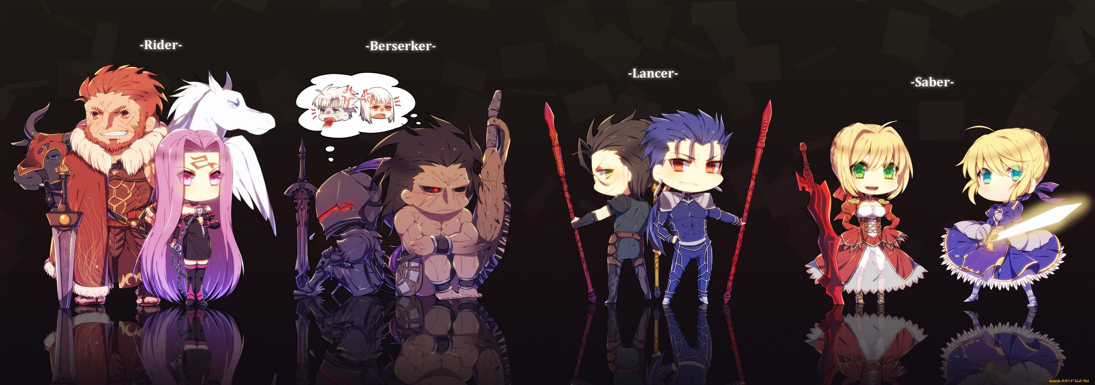 аниме, fate, zero, слуги, герои