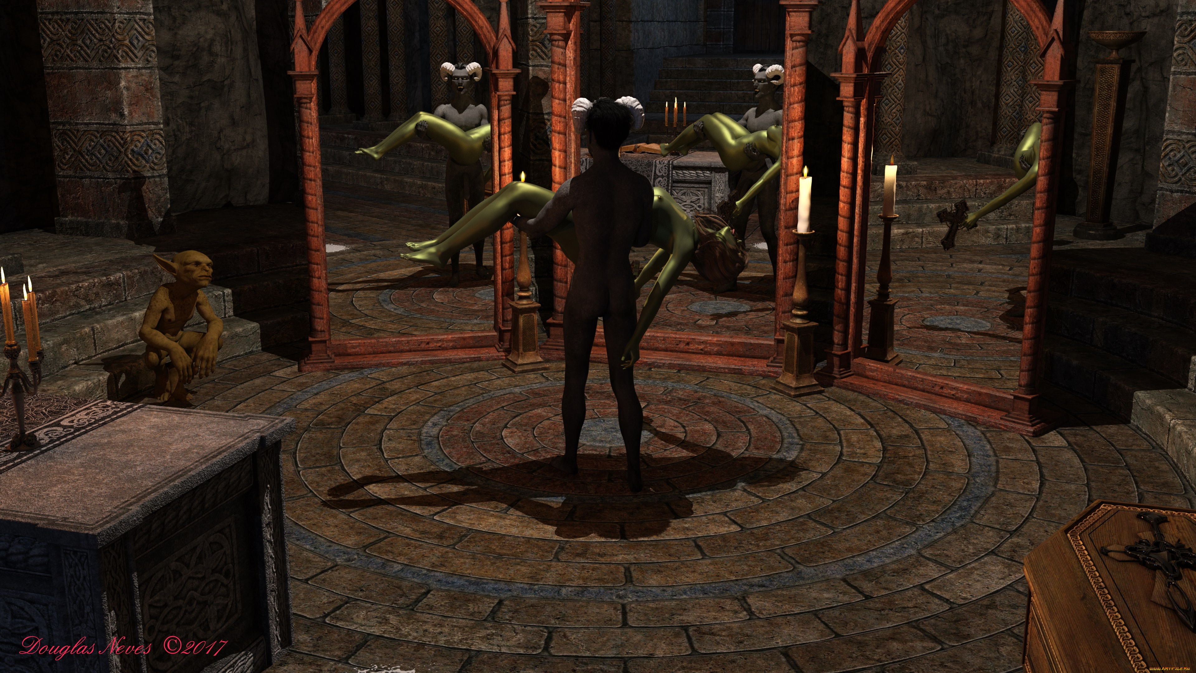 3д, графика, существа, , creatures, костаника, взгляд, фон