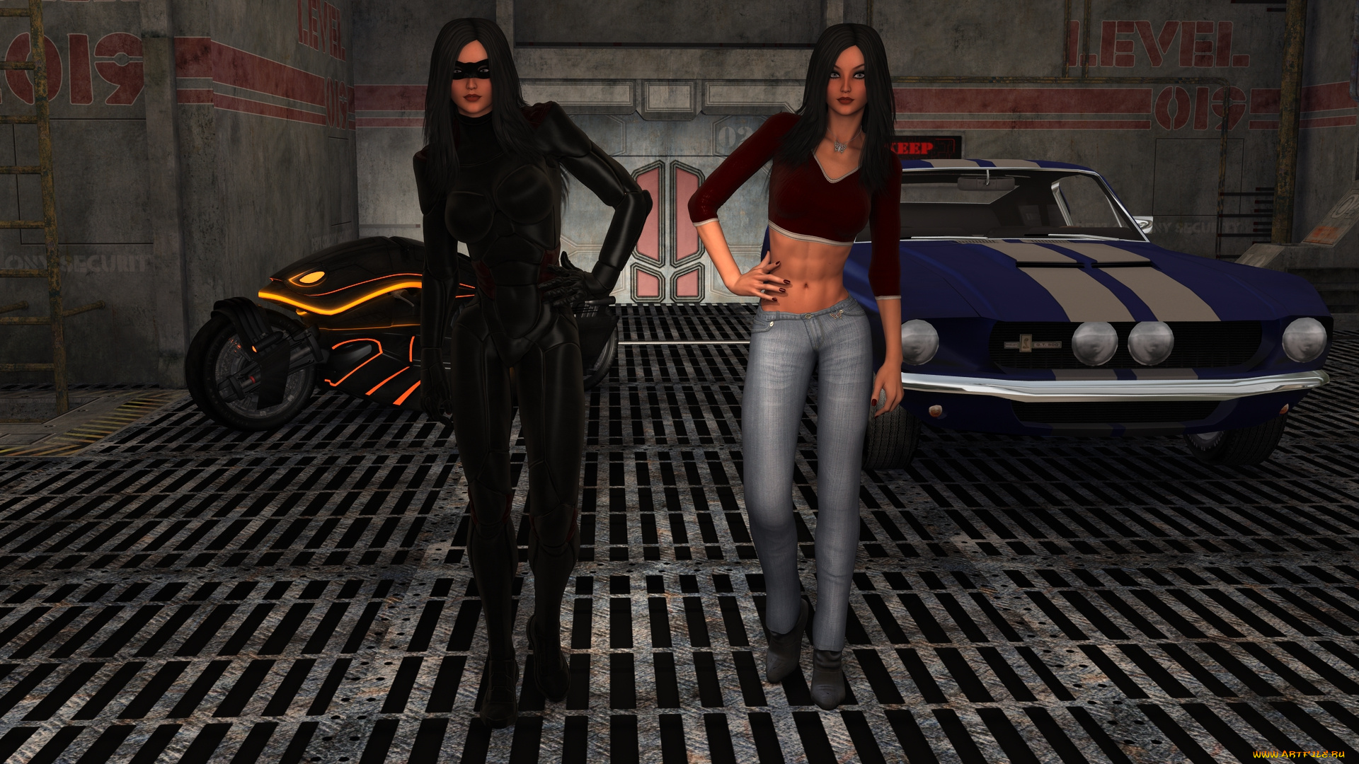 3д, графика, люди-авто, мото, , people-, car, , , moto, взгляд, девушка, фон