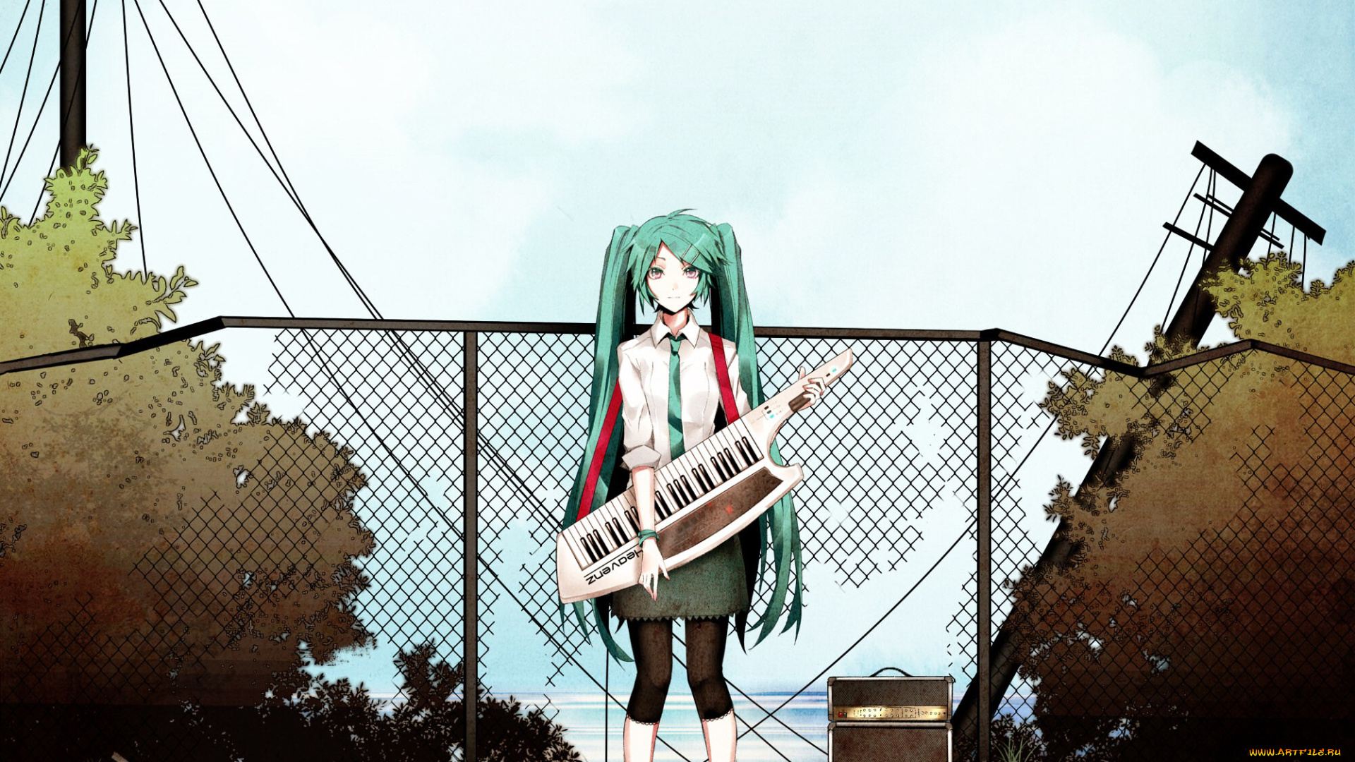 аниме, vocaloid, девушка