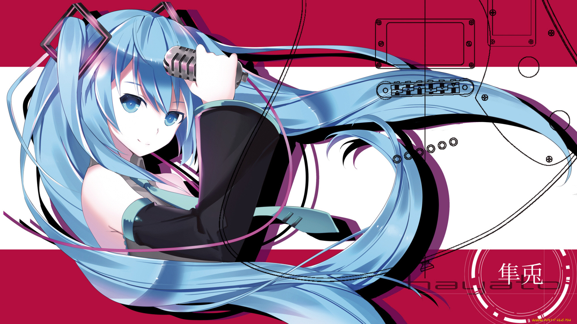 аниме, vocaloid, девушка