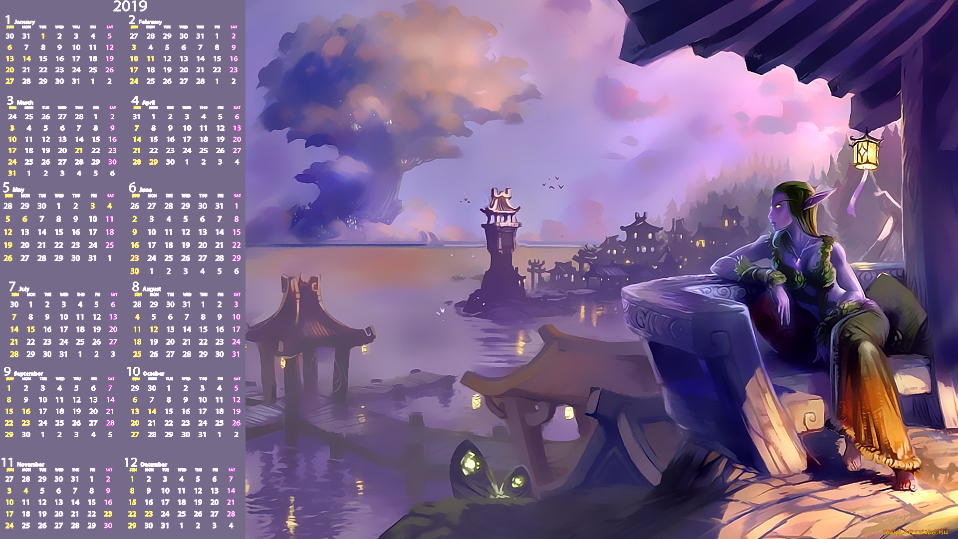 календари, фэнтези, существо, вода, дом