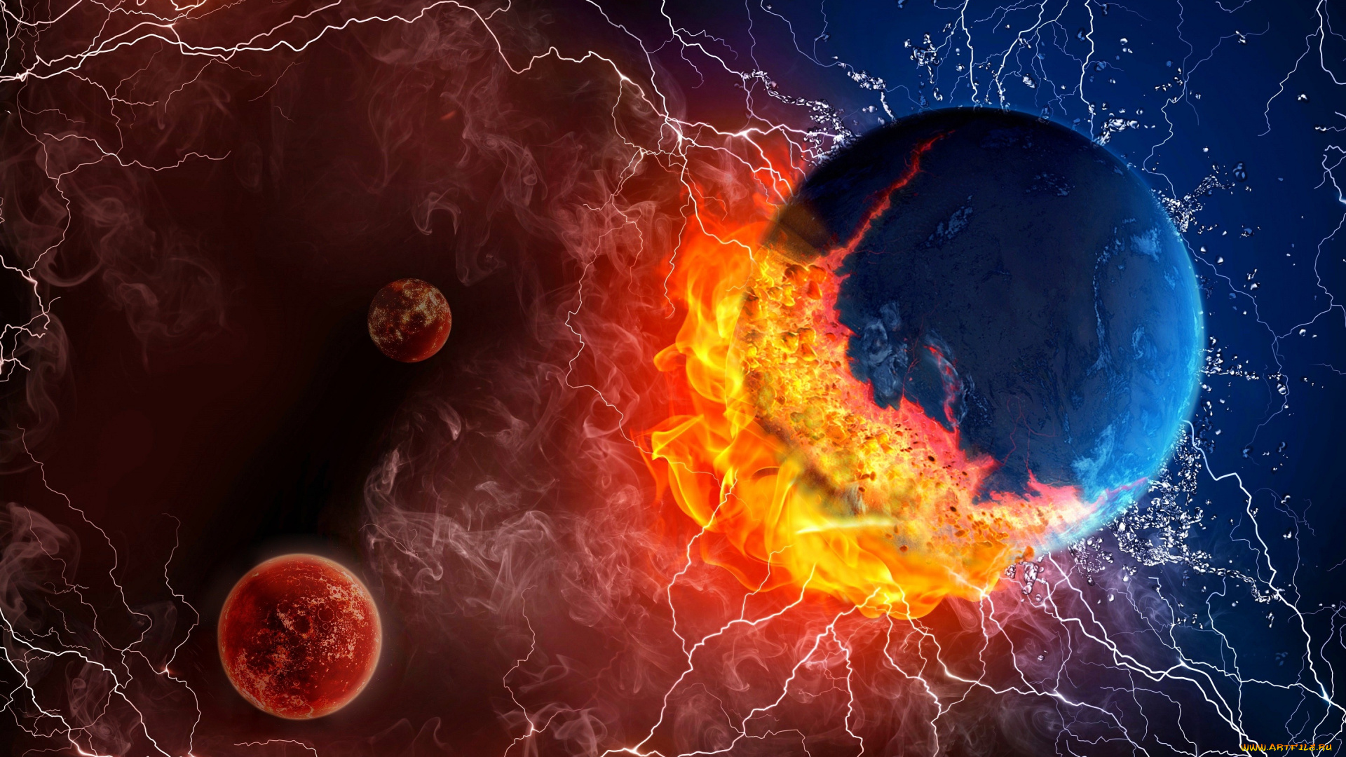 космос, арт, вселенная, планеты, звезды, галактики