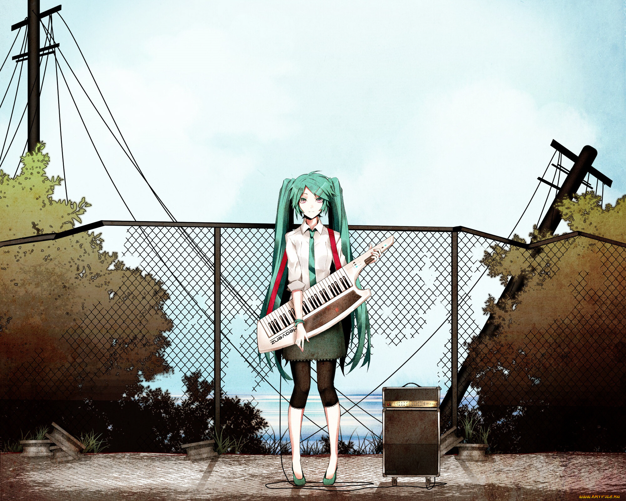 аниме, vocaloid, девушка