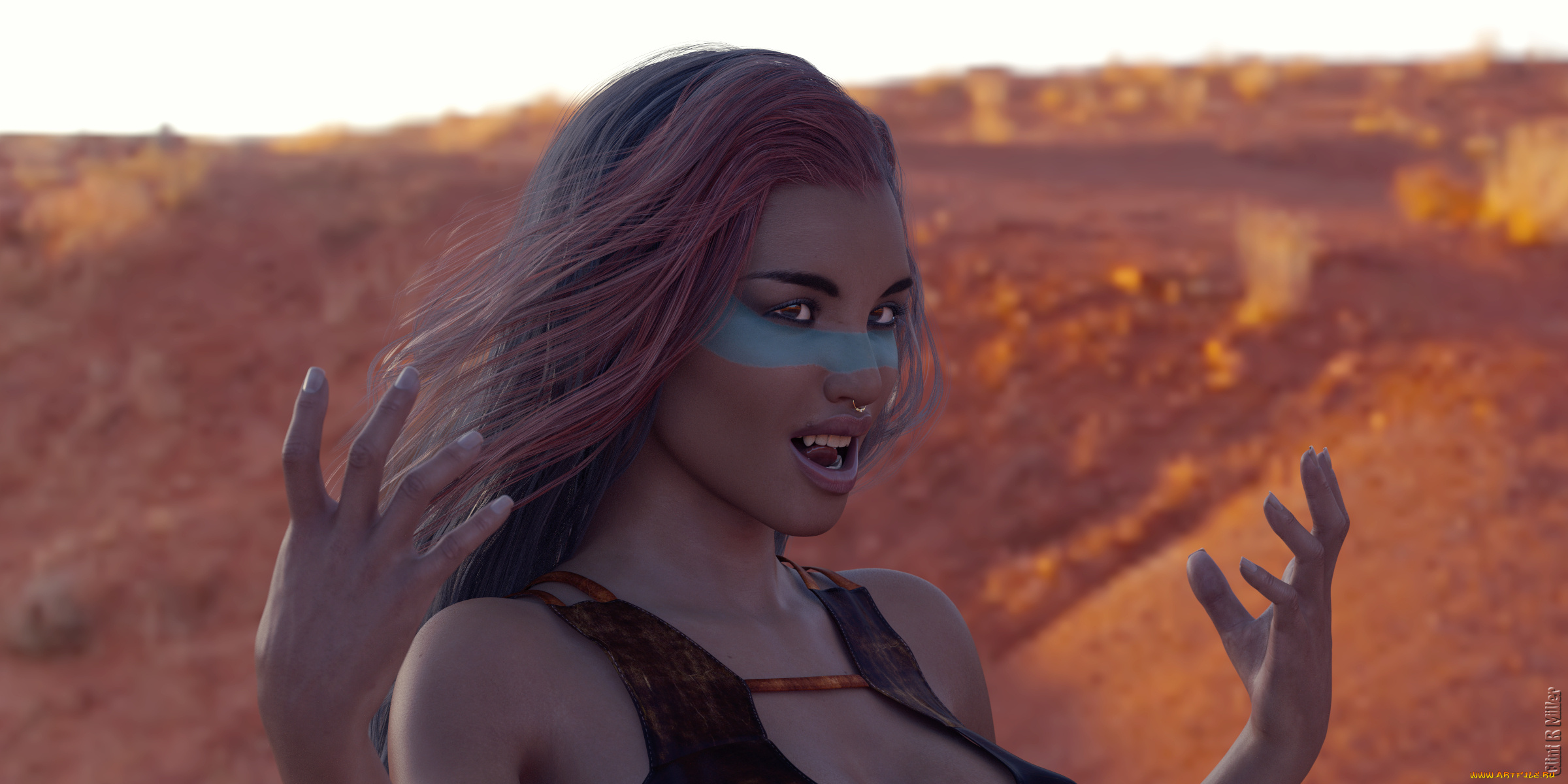 3д, графика, портрет, , portraits, девушка, взгляд, фон