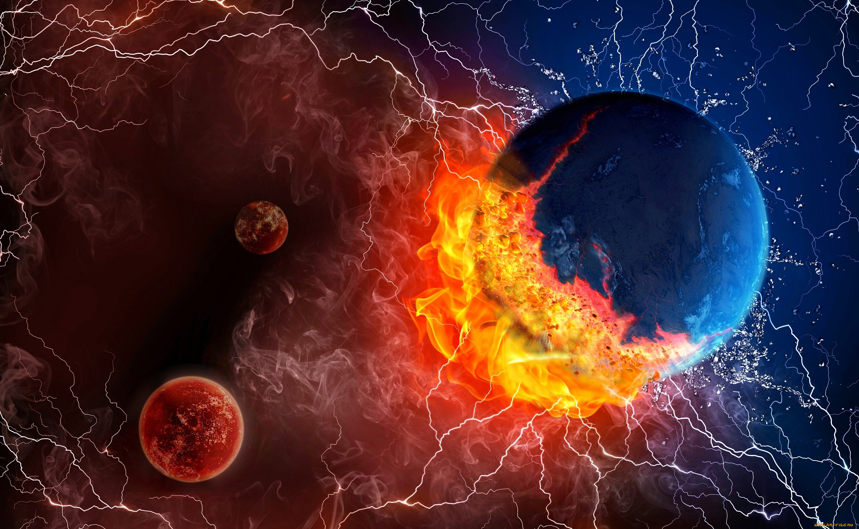 космос, арт, вселенная, планеты, звезды, галактики