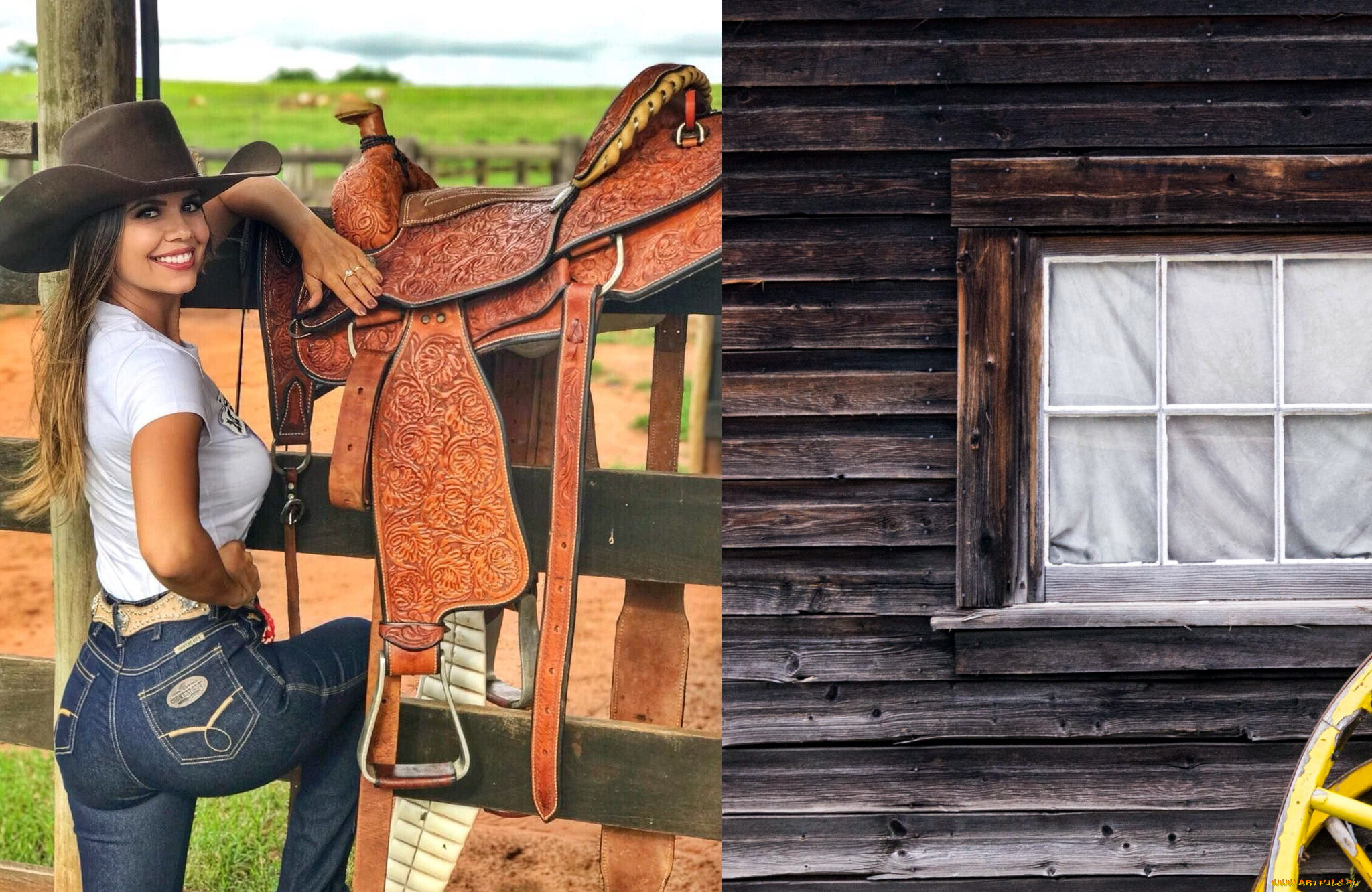 девушки, -, брюнетки, , шатенки, джинсы, шляпа, седло