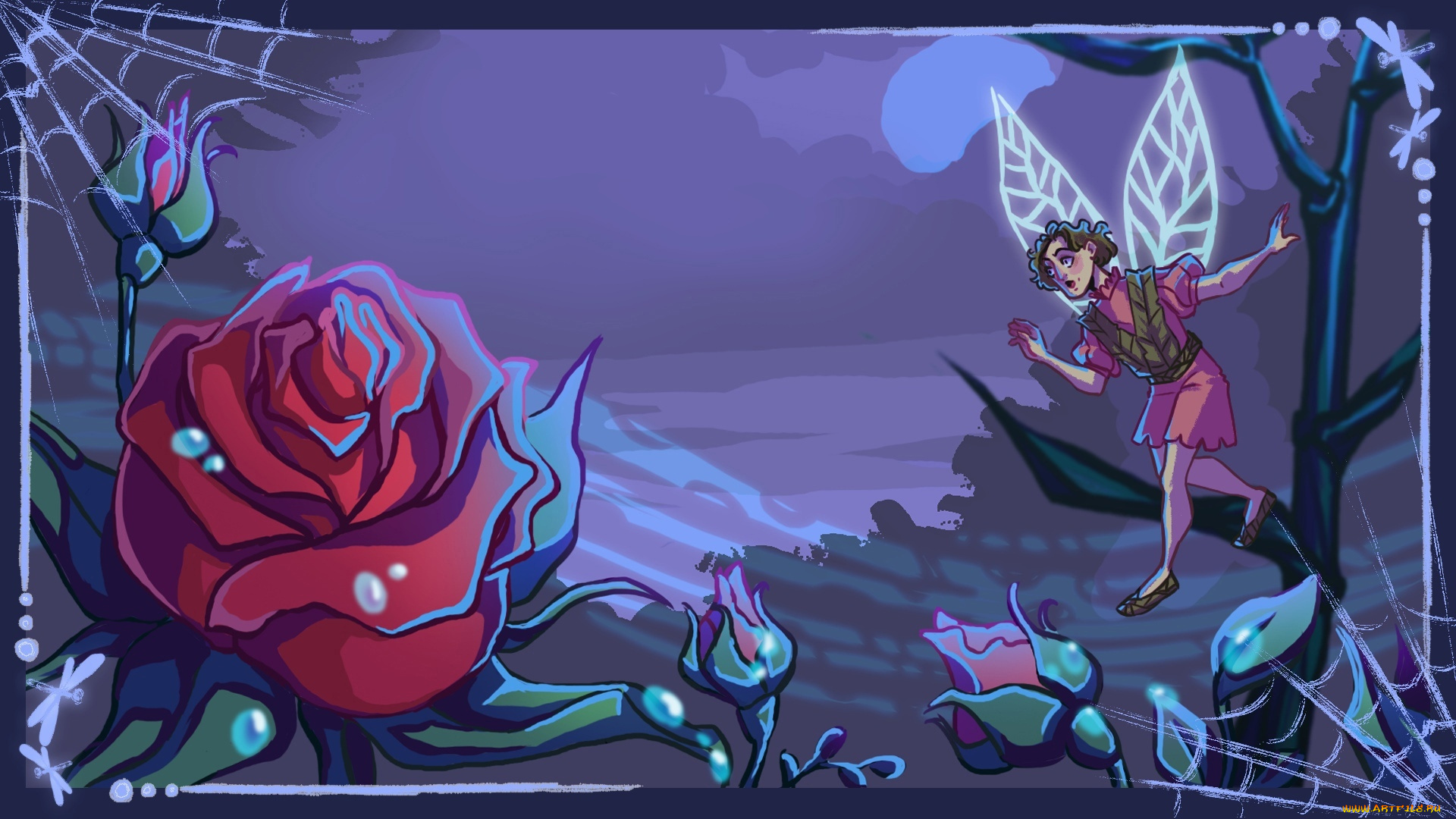 фэнтези, феи, роза, фея