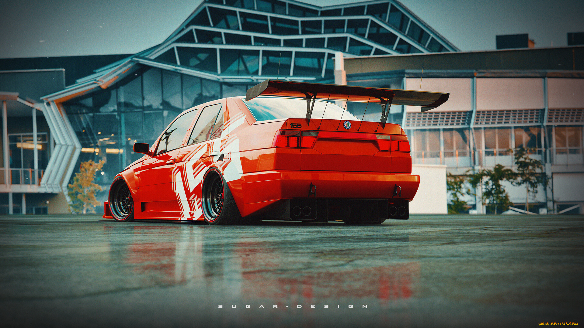 автомобили, 3д, alfa, romeo, 155, ti