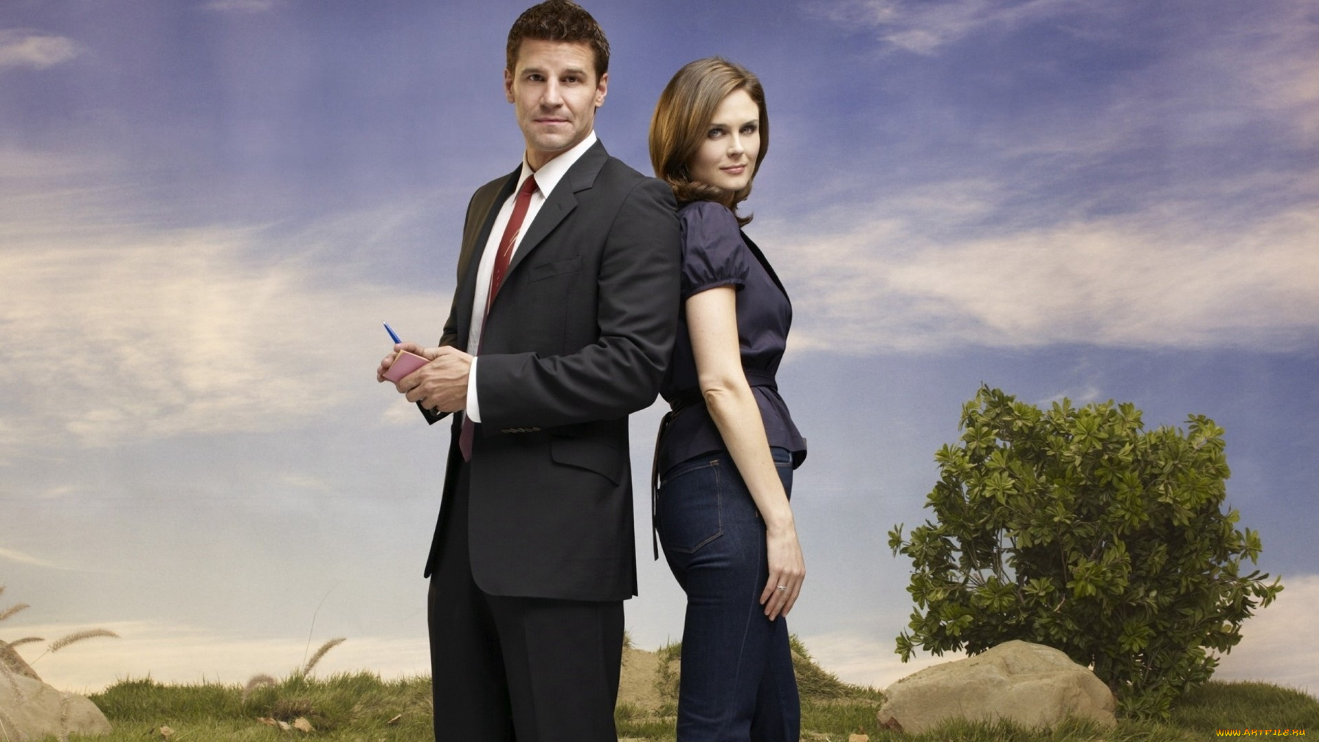 кино, фильмы, bones, пара, дерево, камень