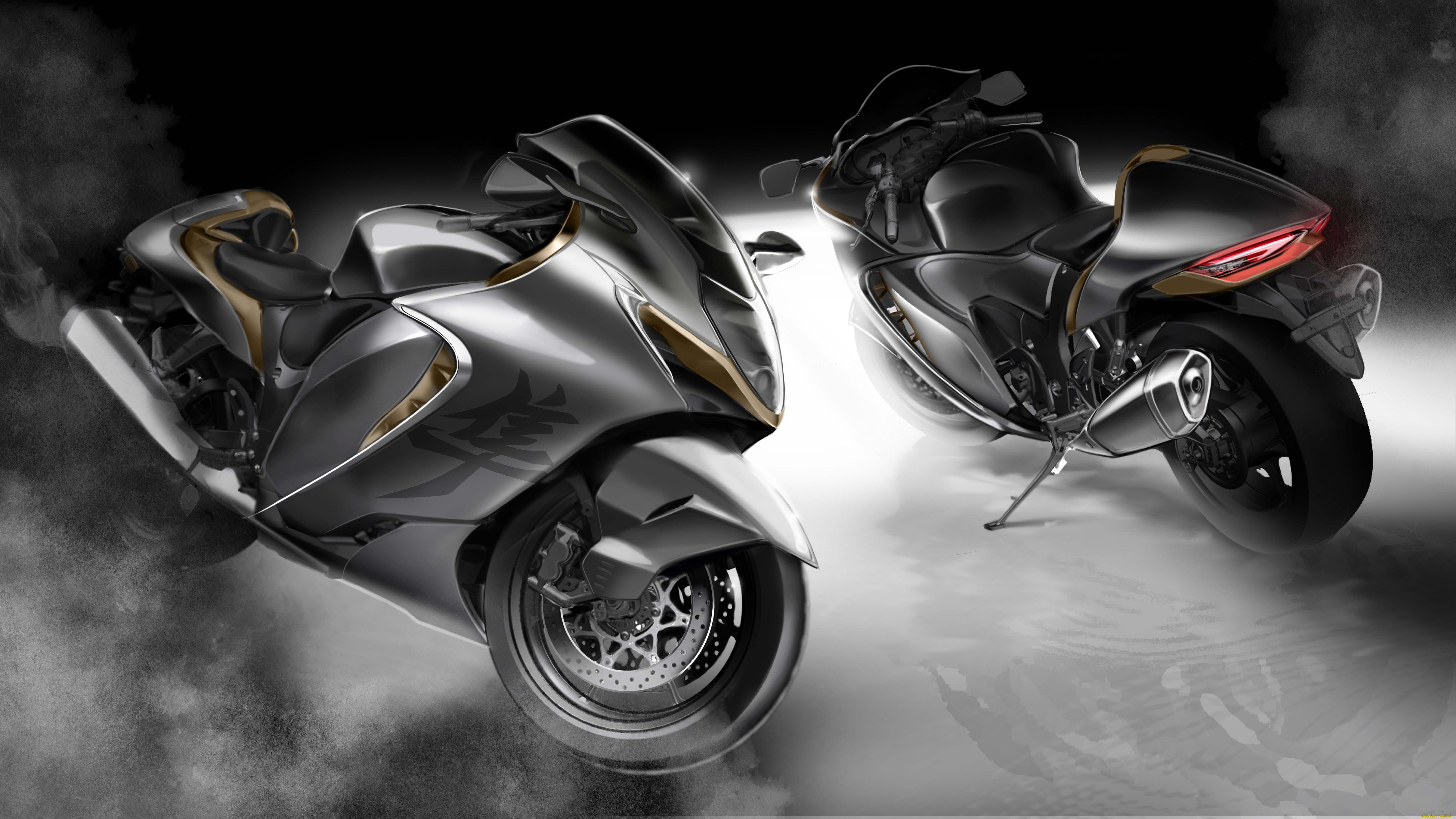 suzuki, hayabusa, мотоциклы, рисованные, suzuki, hayabusa, dark, bikes, 2022
