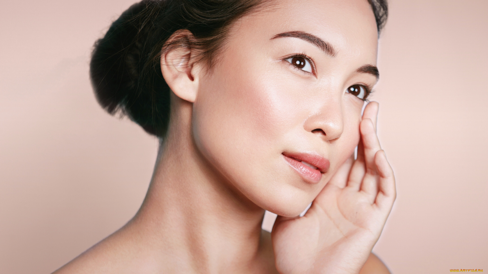 девушки, -, азиатки, азиатка, карие, глаза, портрет