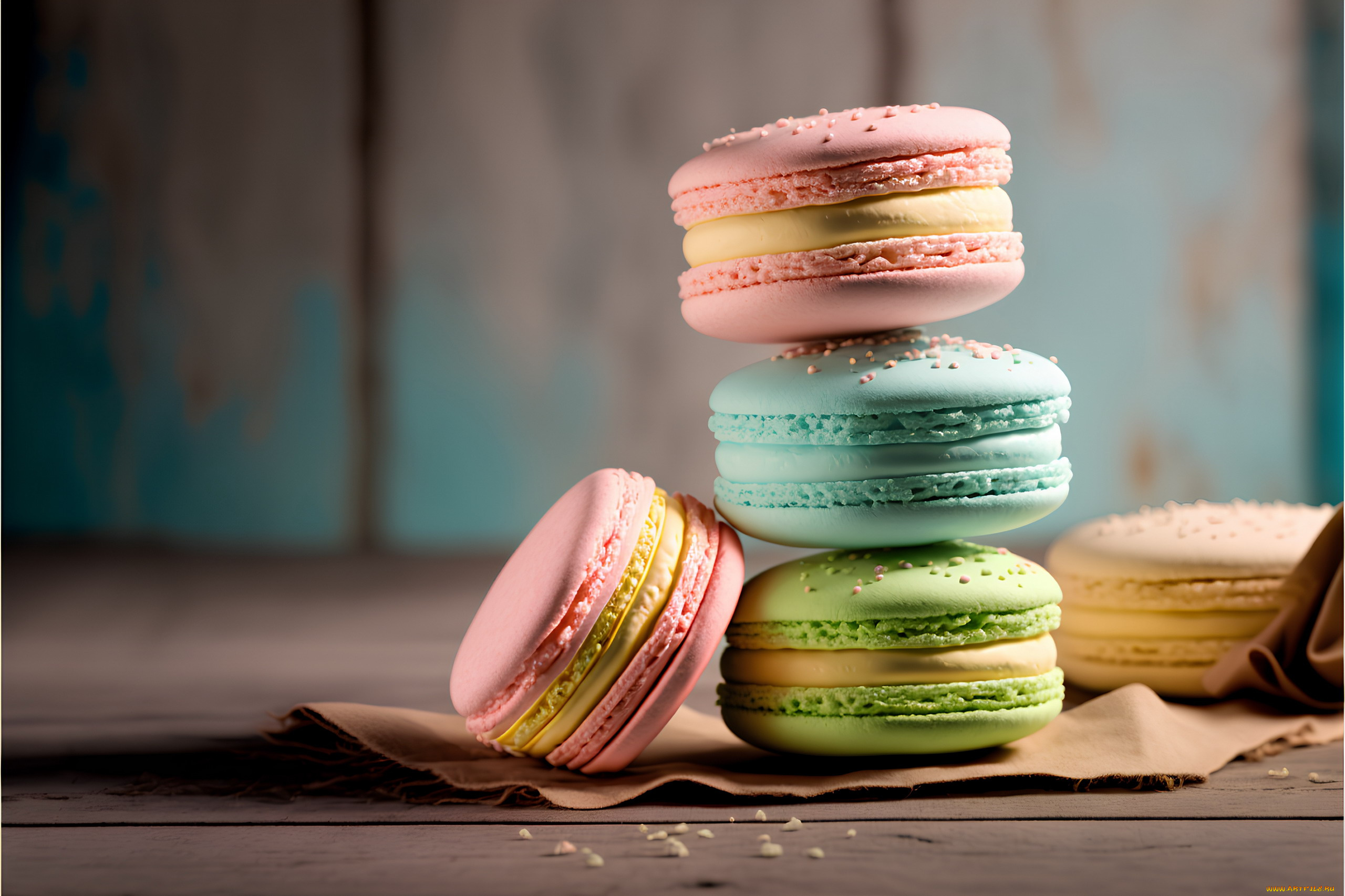 еда, макаруны, лакомство, печенье, ассорти