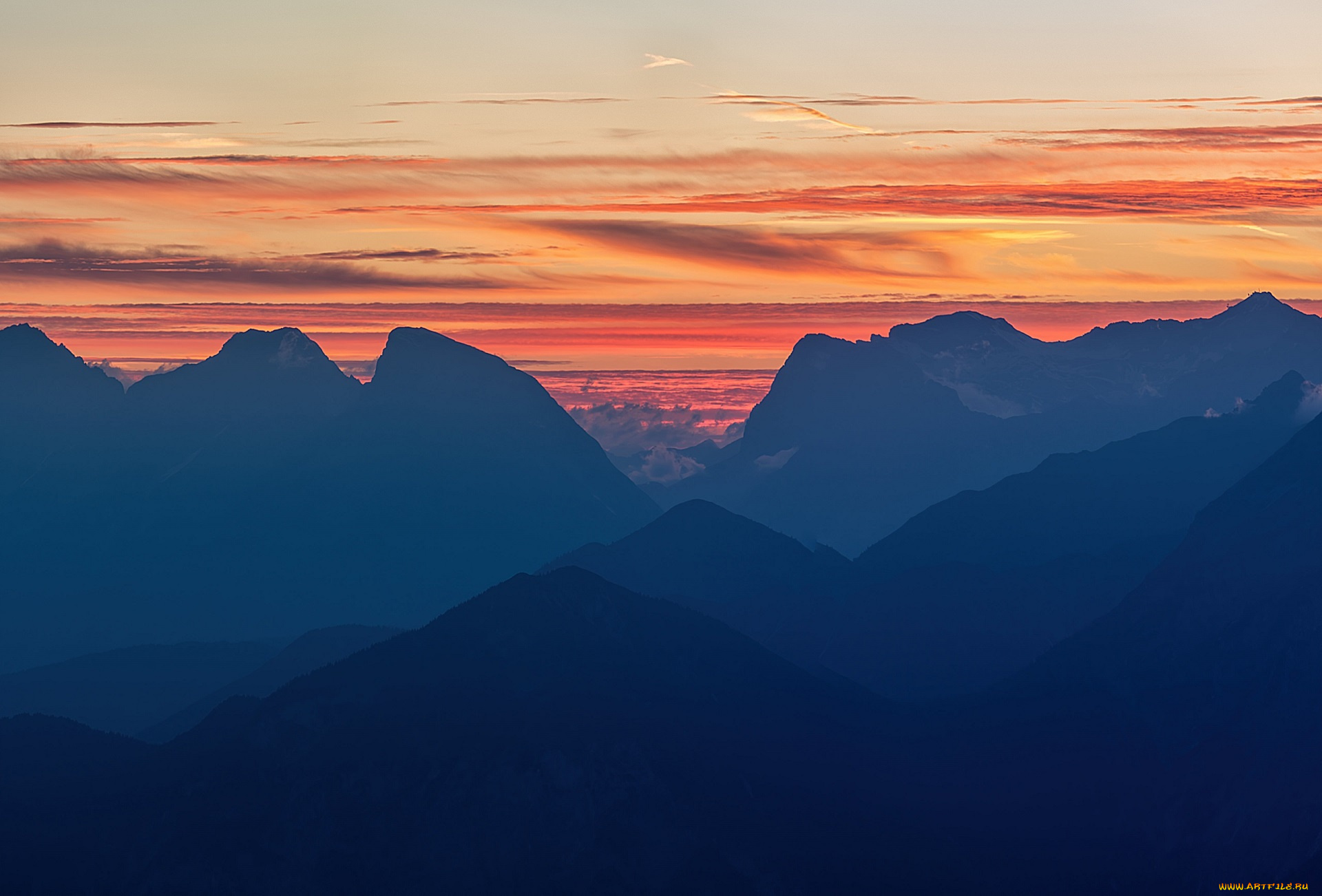 природа, горы, закат, рассвет