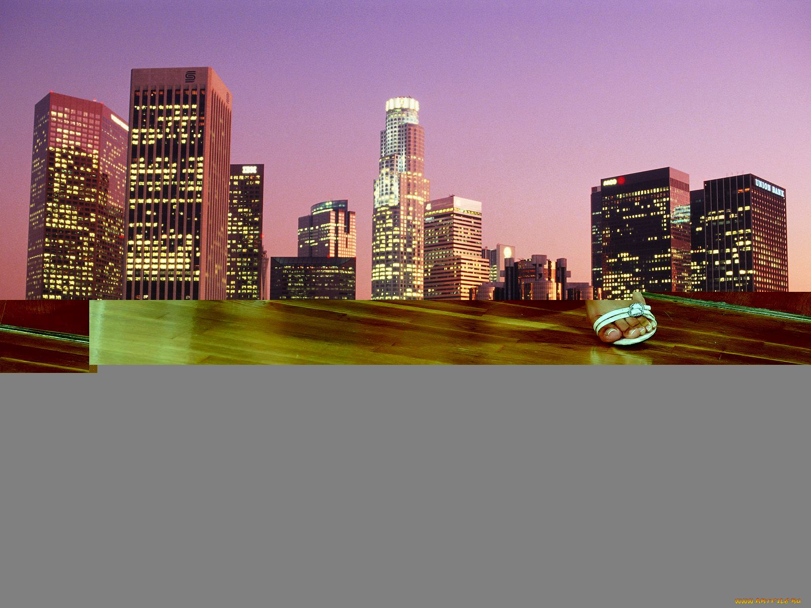 города, огни, ночного