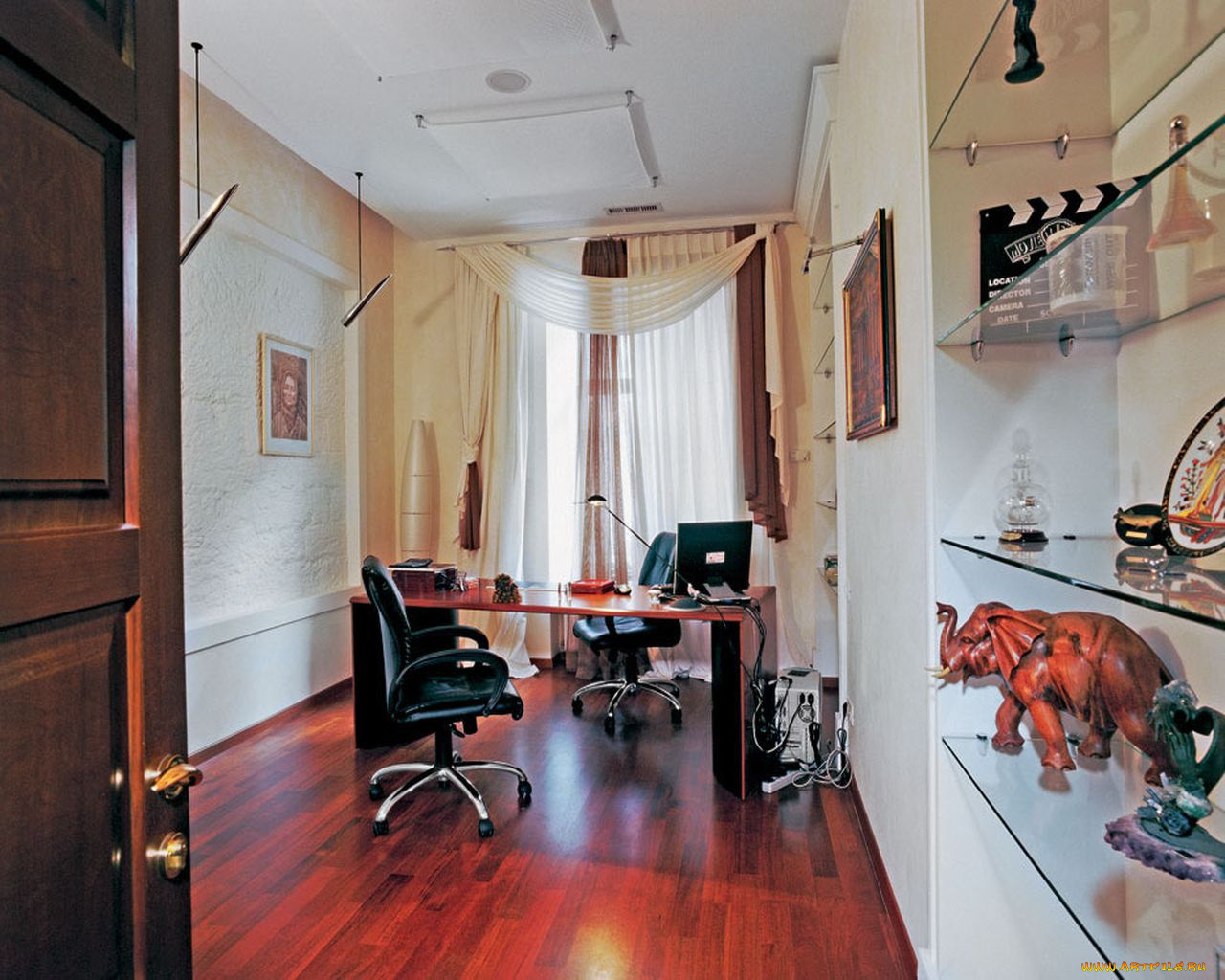 интерьер, кабинет, библиотека, офис