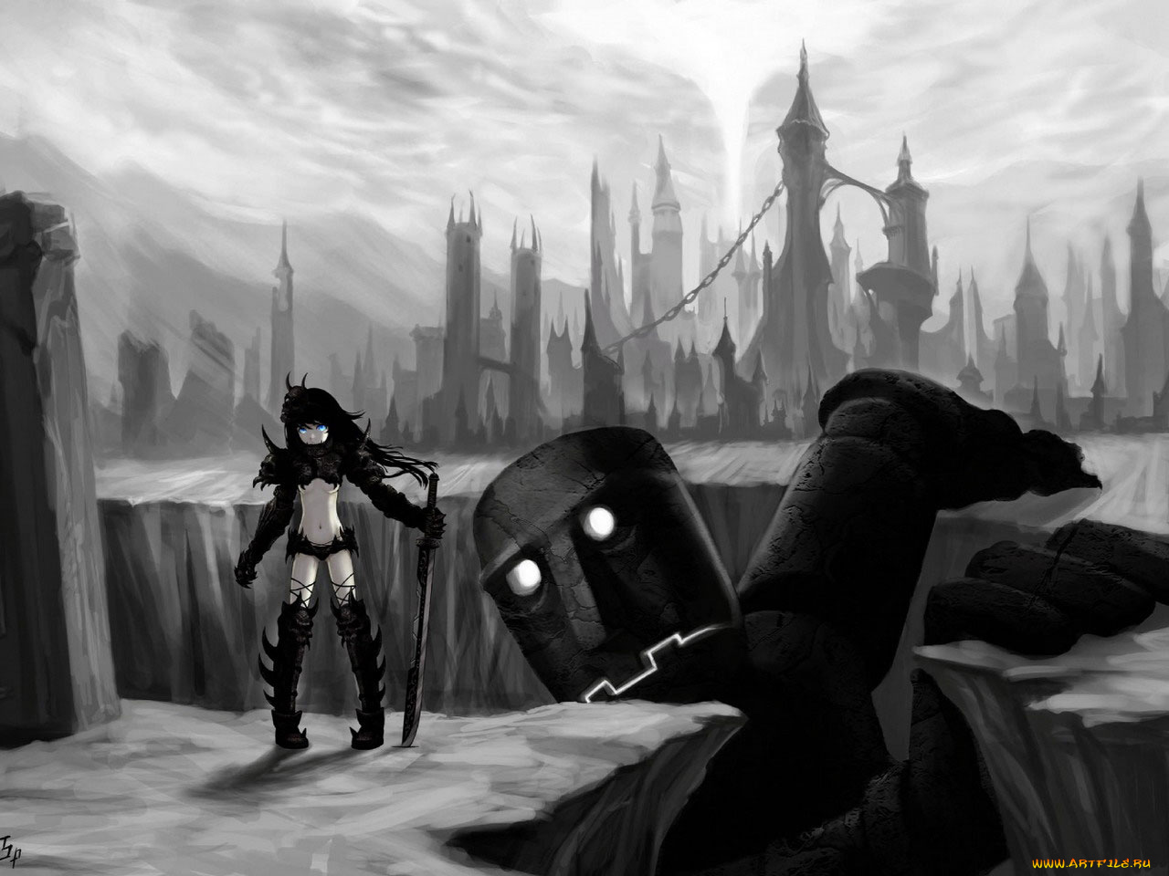 аниме, black, rock, shooter