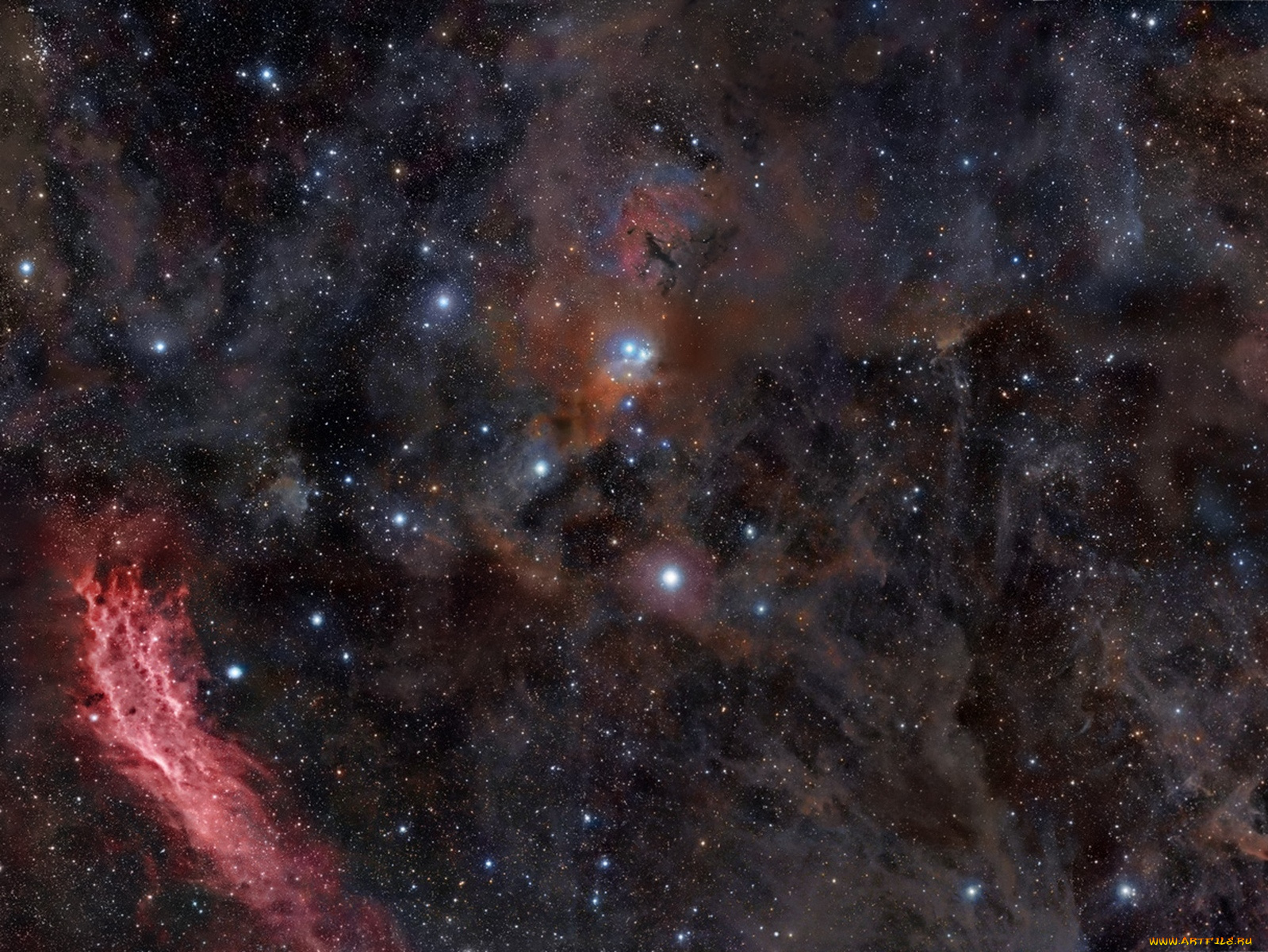 туманность, калифорния, космос, галактики, туманности