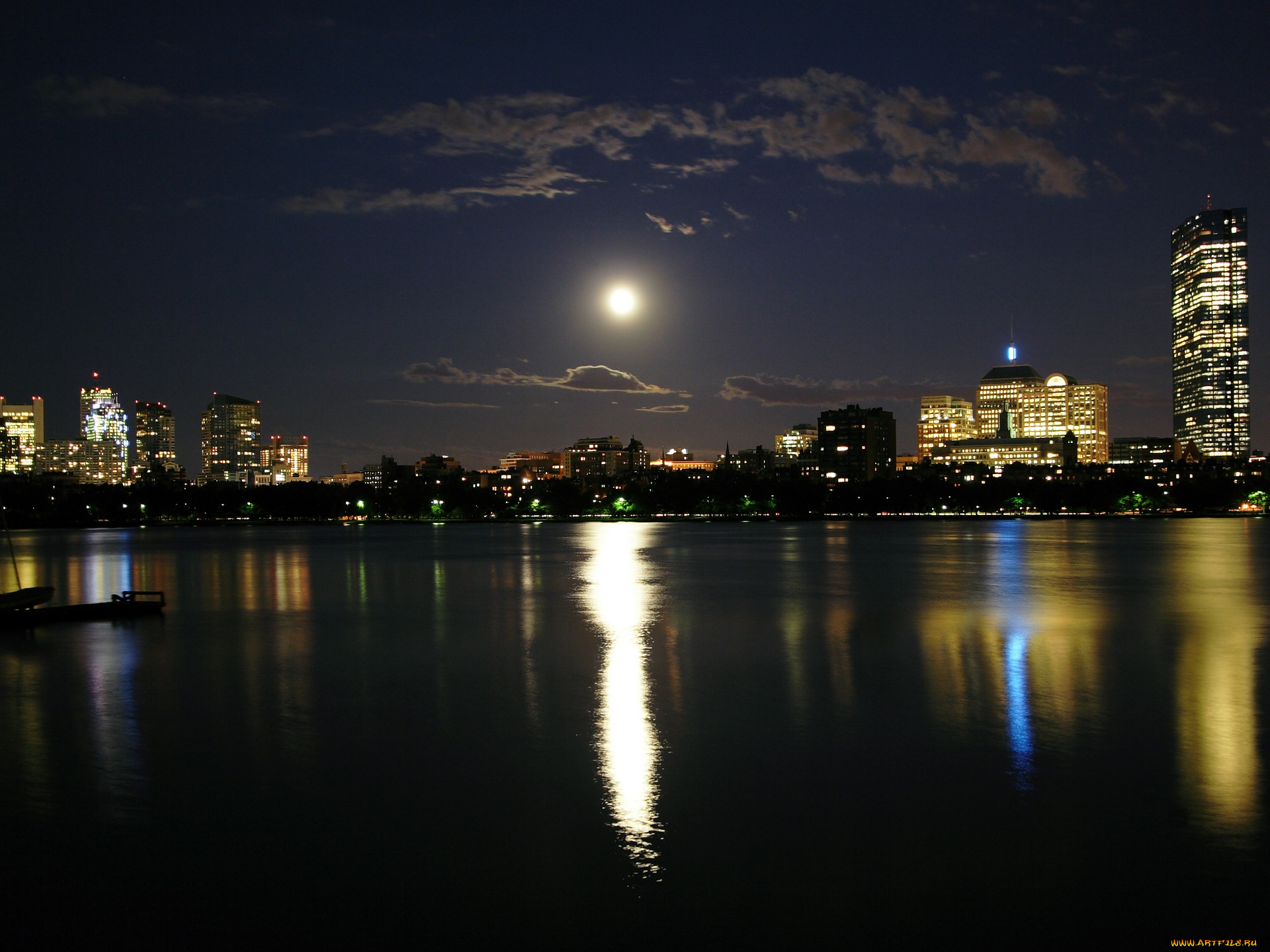 города, огни, ночного