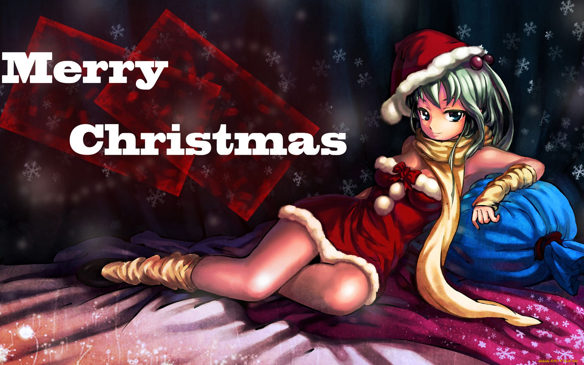 аниме, merry, chrismas, winter