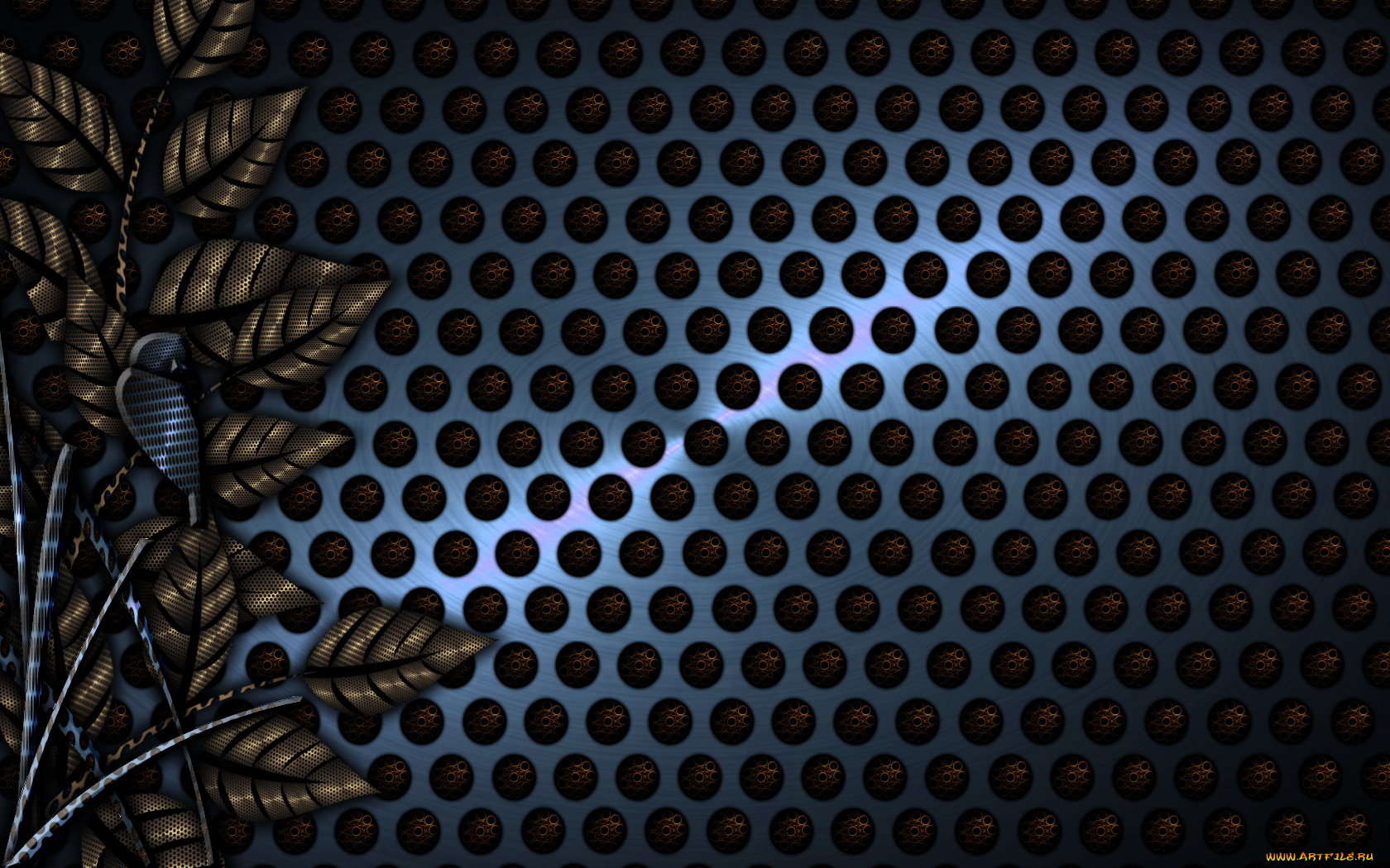 3д, графика, textures, текстуры, тёмный, сетка, листья