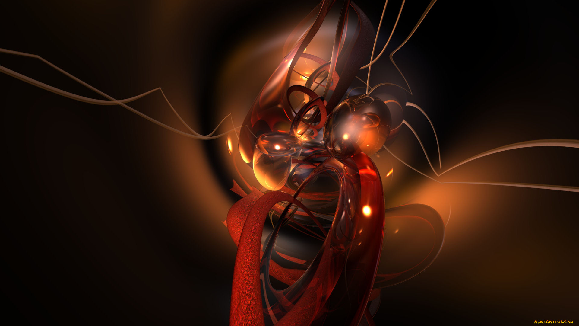 3д, графика, fractal, фракталы, абстракция, тёмный, коричневый