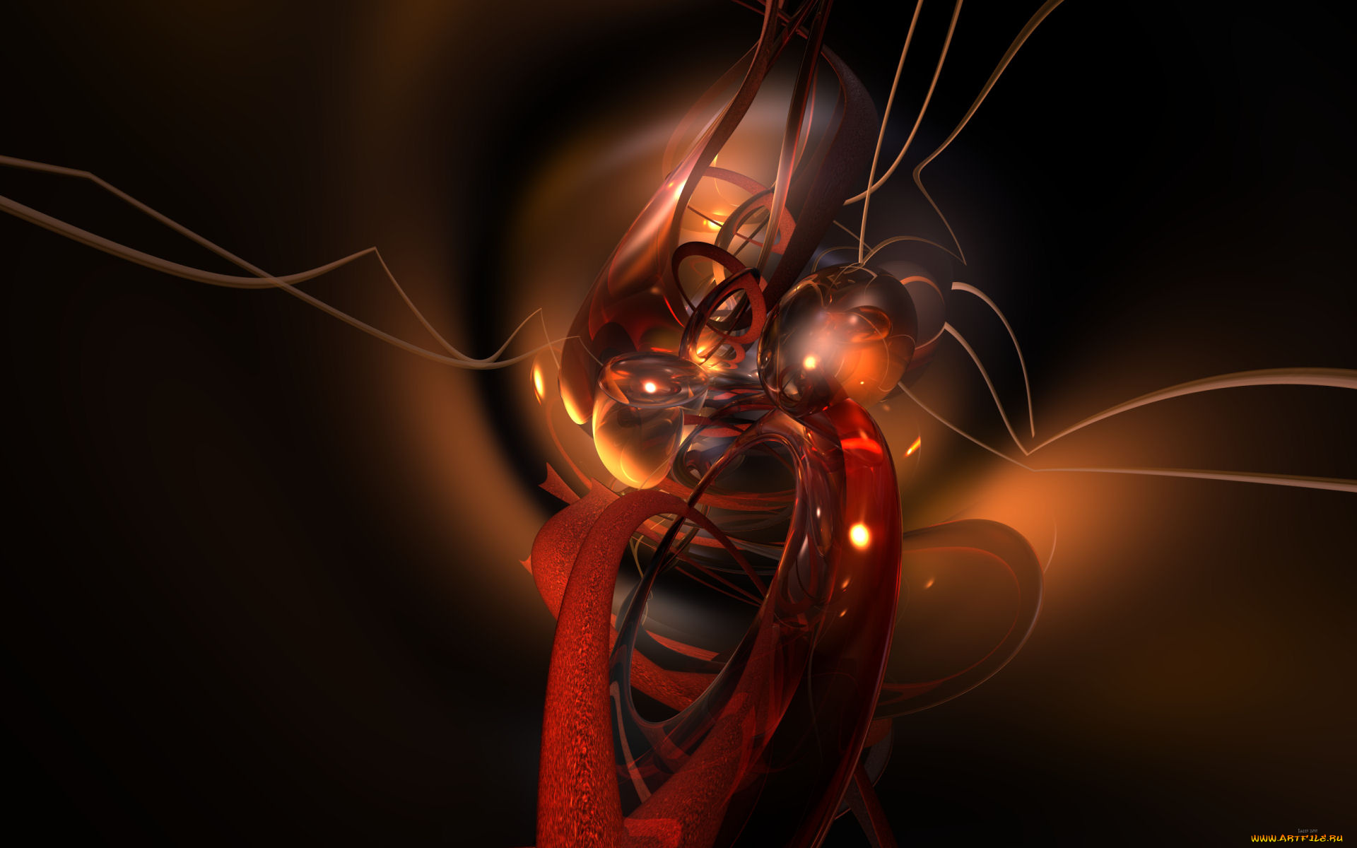 3д, графика, fractal, фракталы, абстракция, тёмный, коричневый