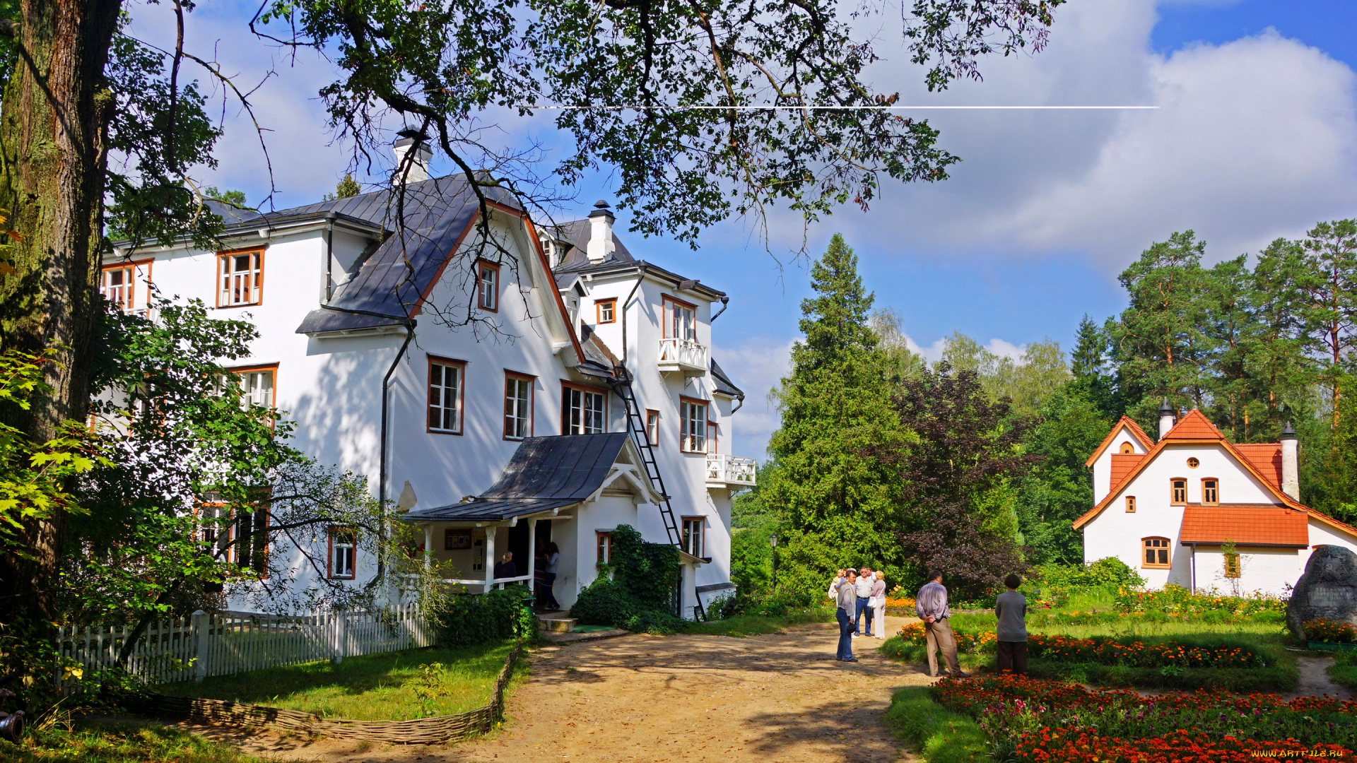 большой, дом, аббатство, поленово, тульская, область, города, православные, церкви, монастыри, дома, цветы