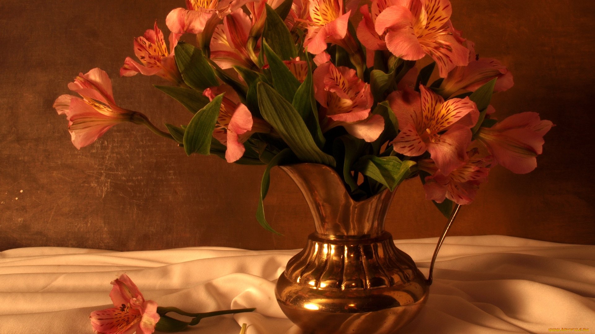 цветы, альстромерия, ваза, букет