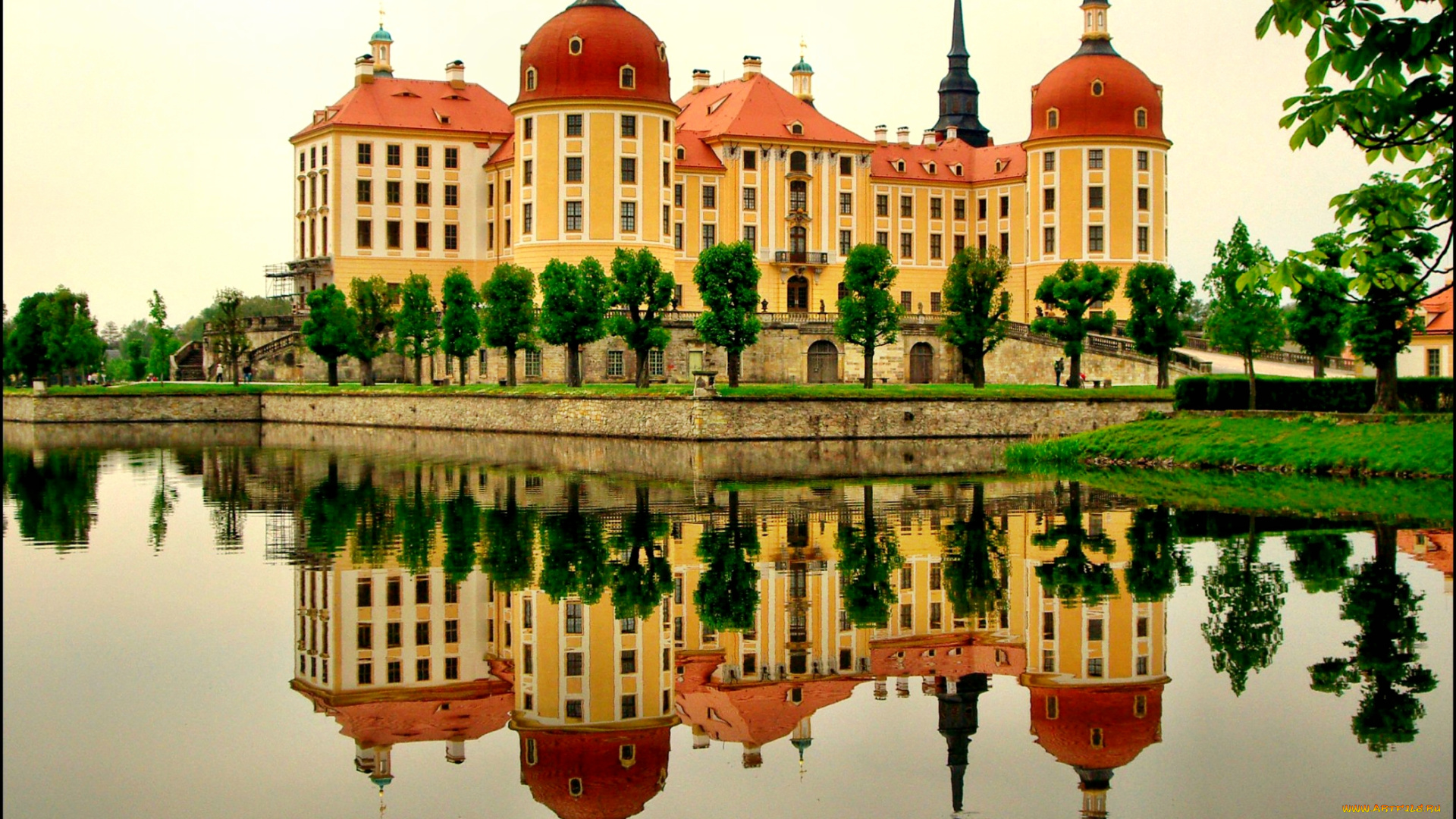 schloss, moritzburg, города, дворцы, замки, крепости, замок, парк, озеро