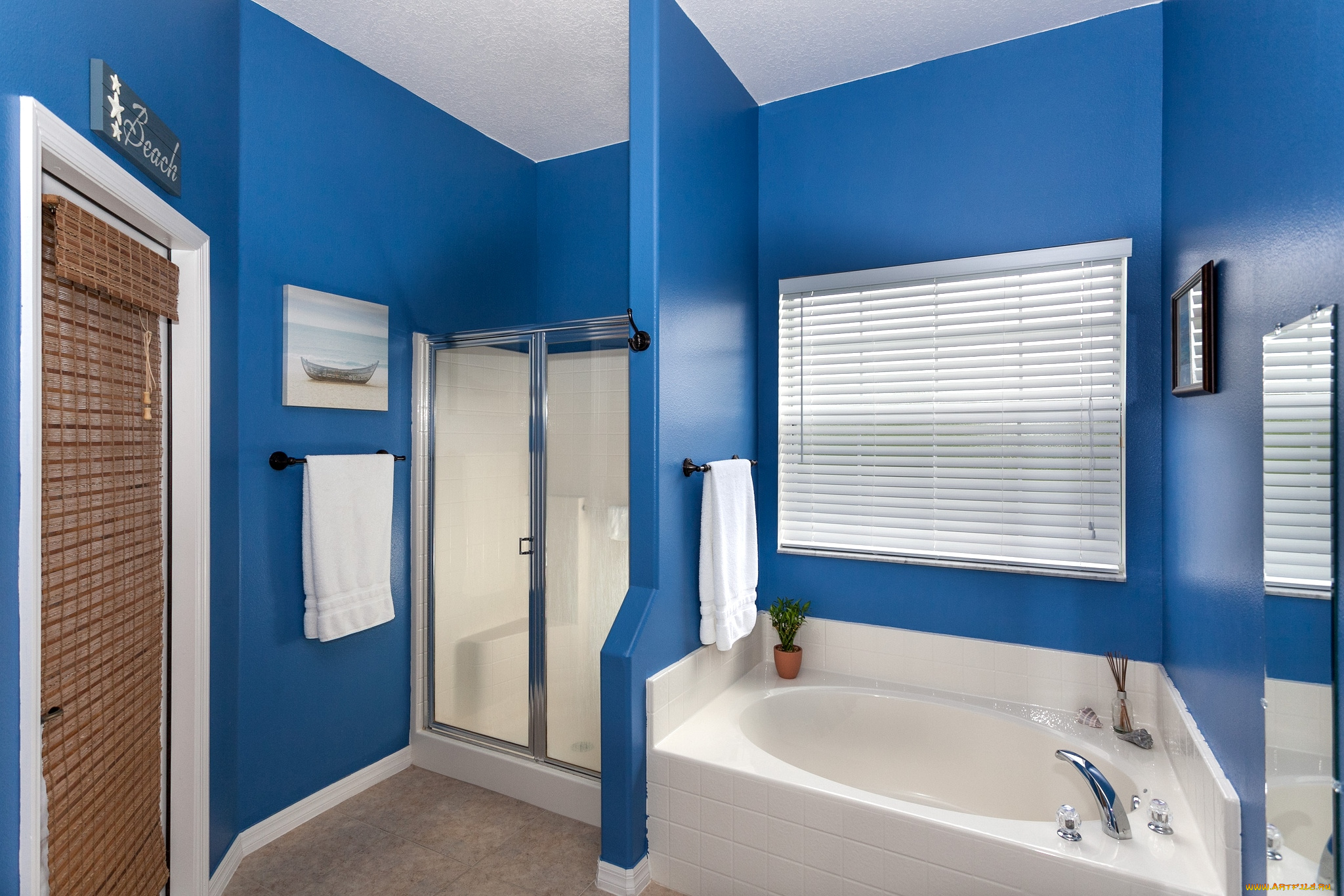 интерьер, ванная, туалетная, комнаты, ванна, душ