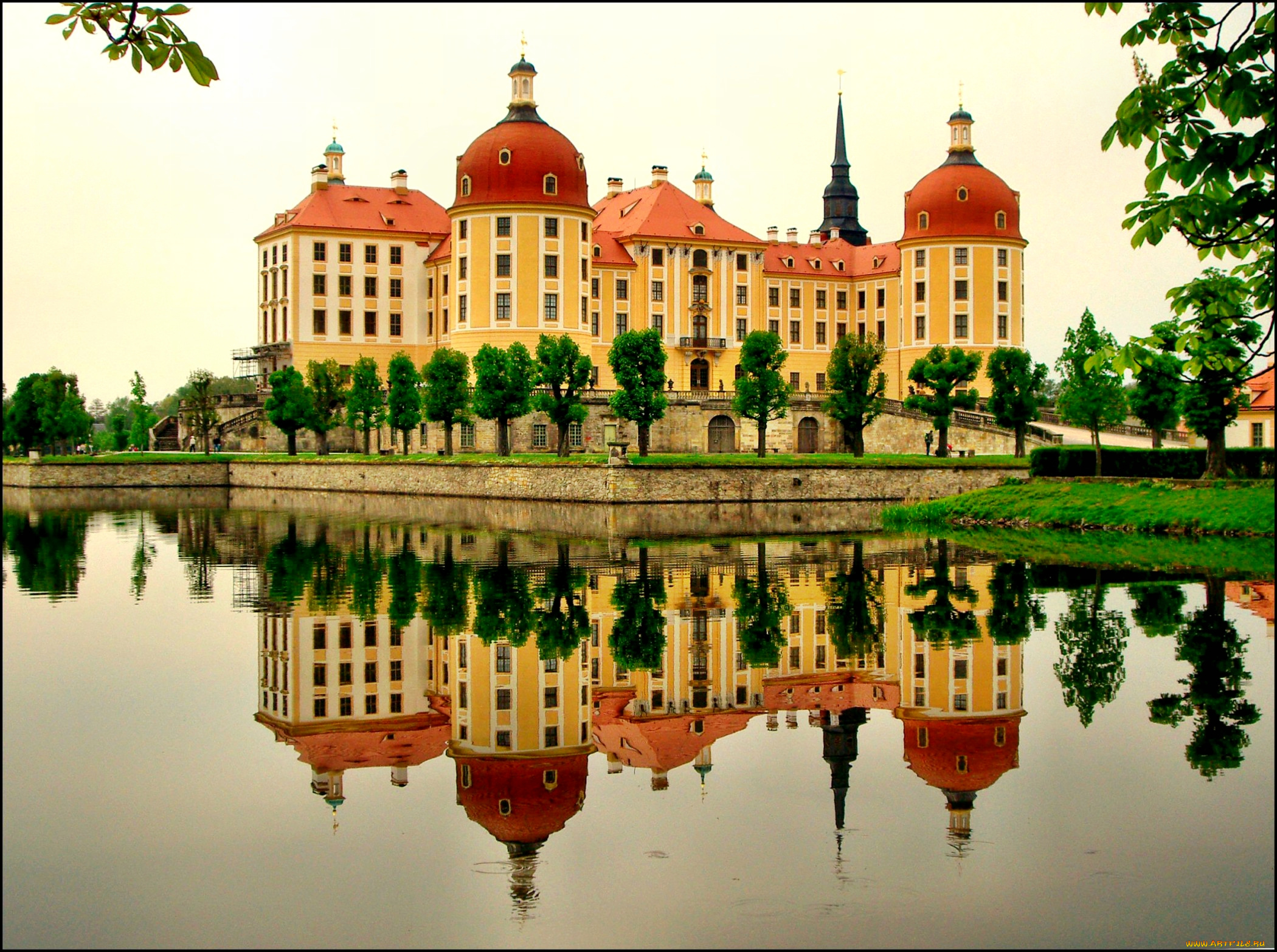 schloss, moritzburg, города, дворцы, замки, крепости, замок, парк, озеро