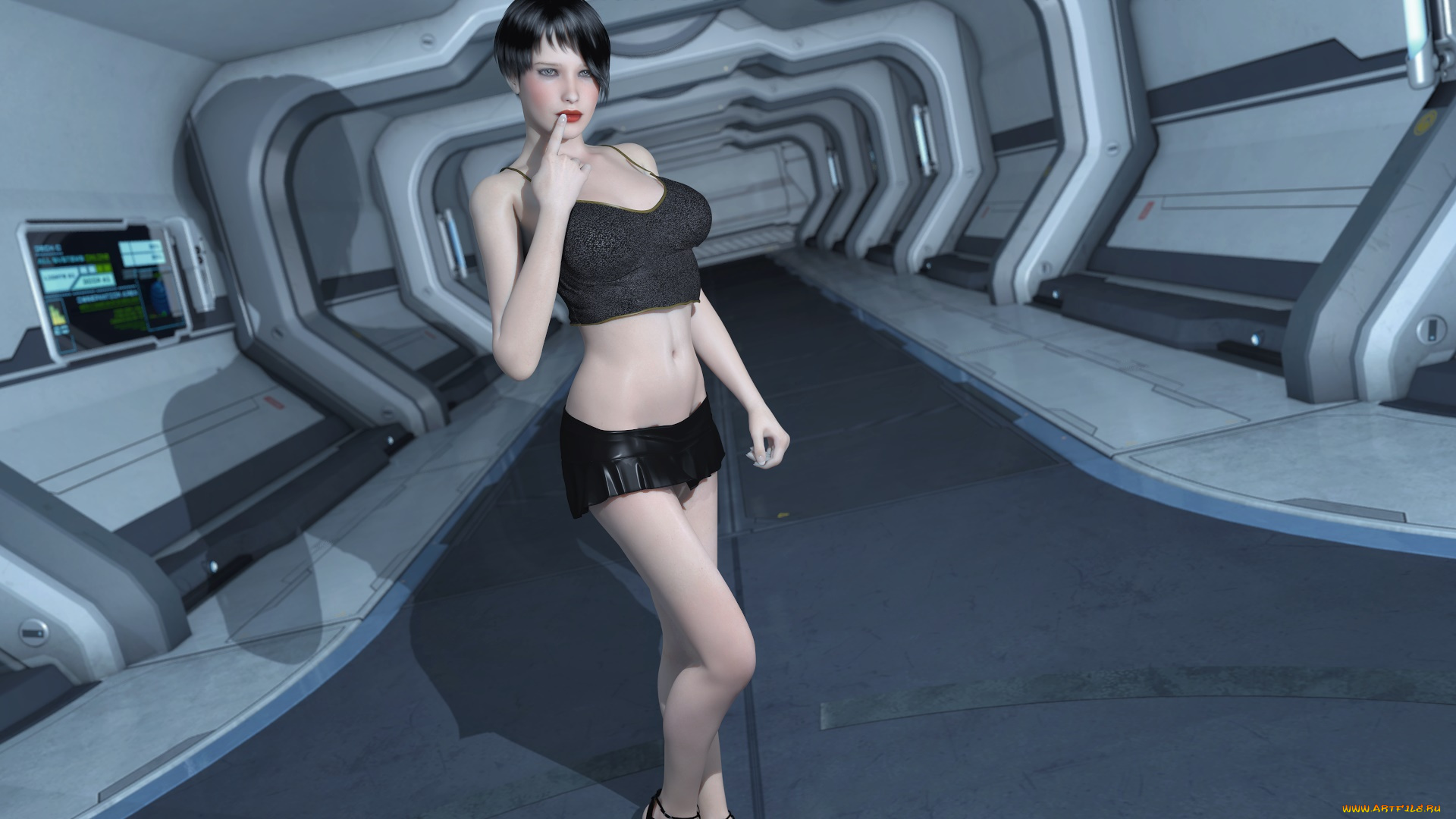 3д, графика, фантазия, , fantasy, фон, взгляд, девушка, рыжая