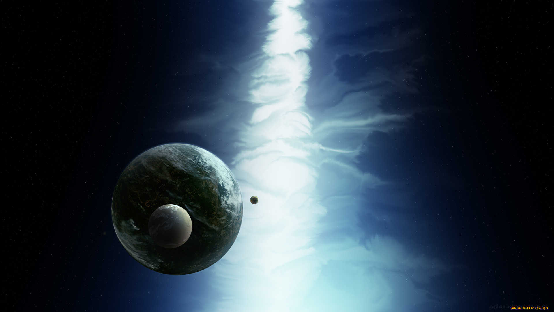 космос, арт, планеты, вселенная, галактика