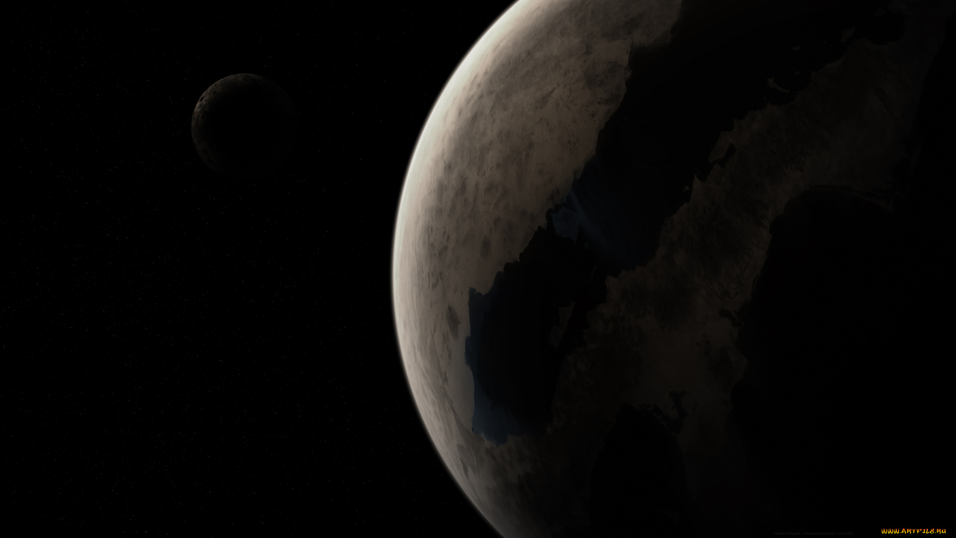 космос, арт, вселенная, планета