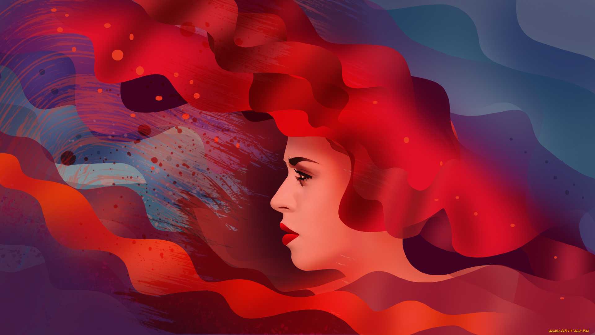 векторная, графика, девушки, , girls, девушка, взгляд, фон